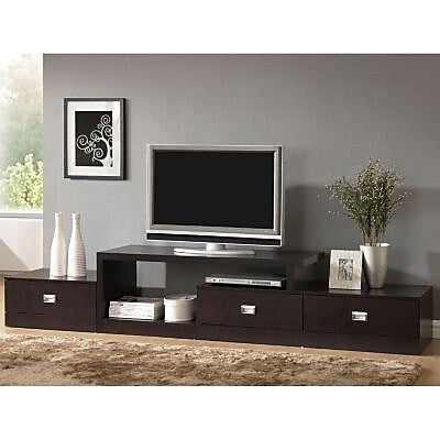 Baxton Studio Marconi Console TV Stand, Dark Brown