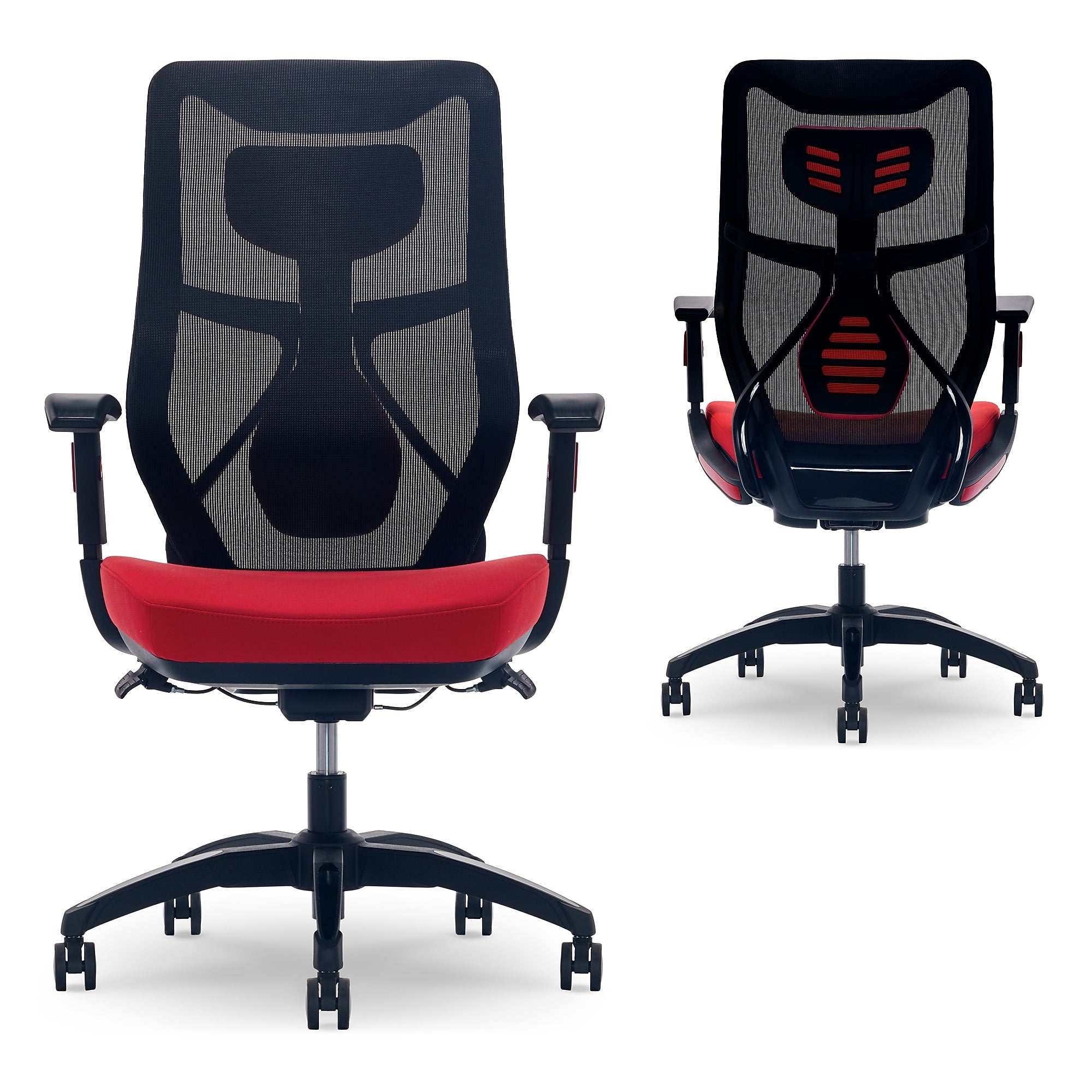 Beautyrest Duo-EX Ergonomic Mesh Swivel Computer Chair, Red