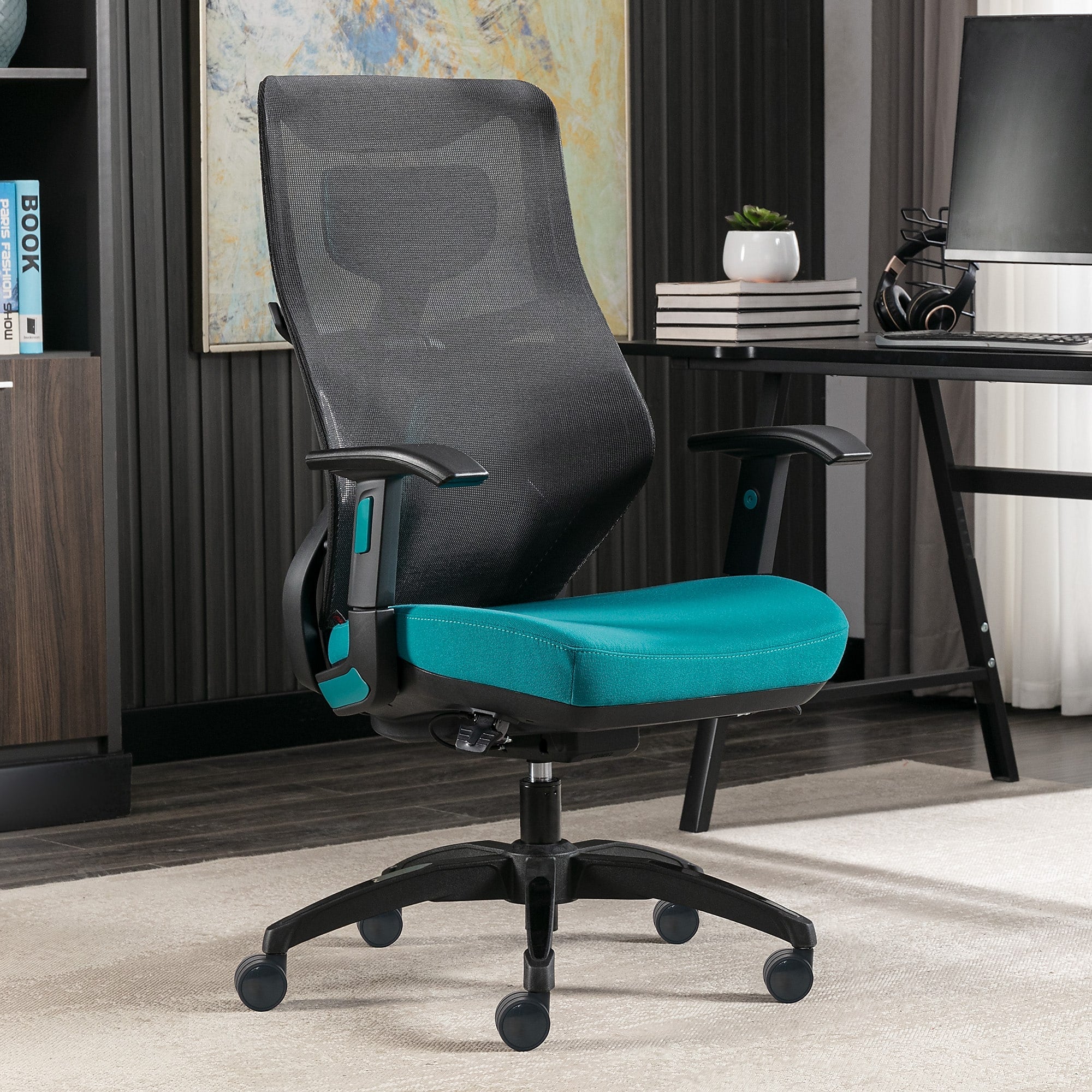 Beautyrest Duo-EX Ergonomic Mesh Swivel Computer Chair, Teal