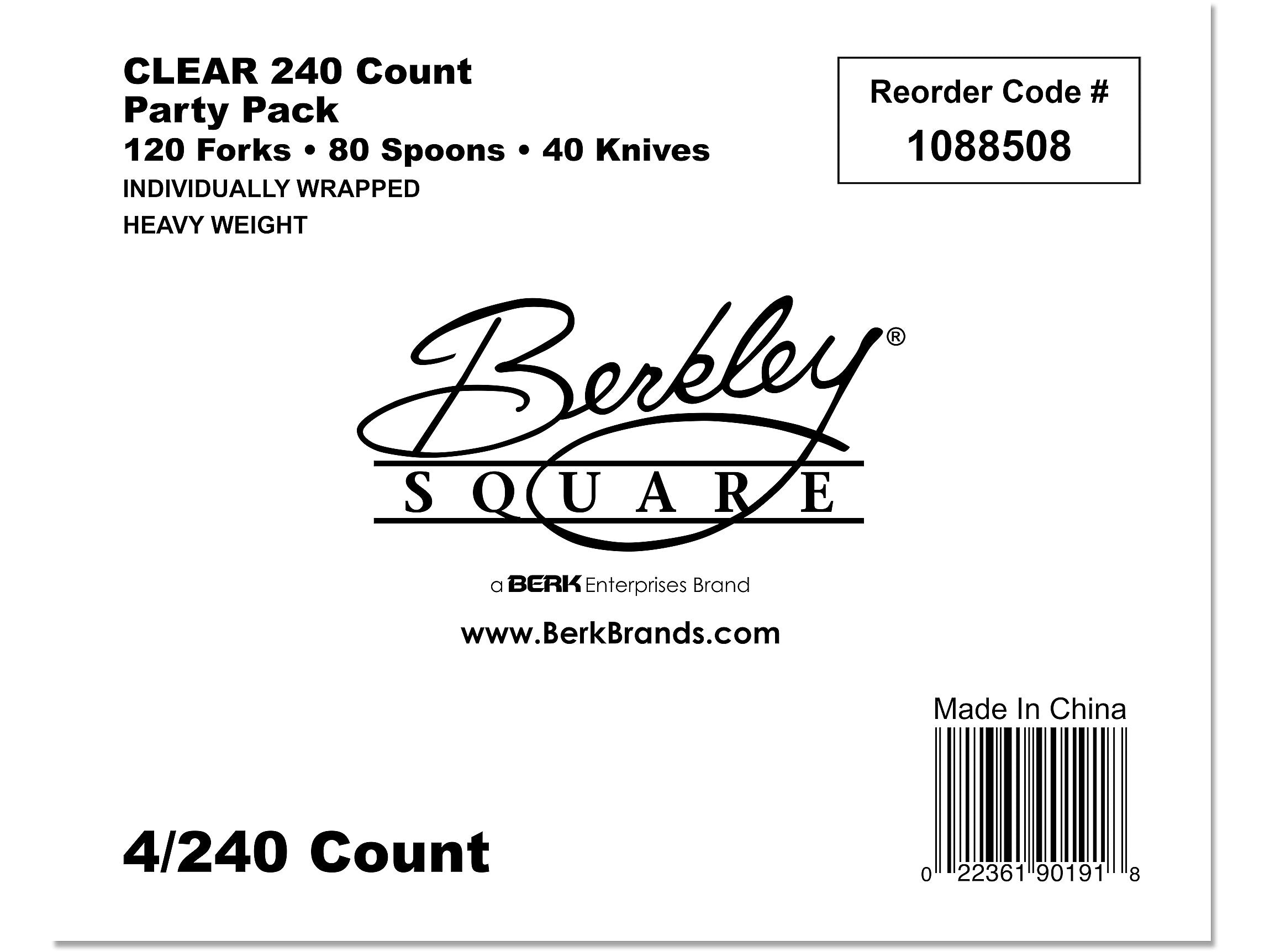 Berkley Square Elegant Dinnerware Polystyrene Assorted Cutlery, Heavy-Weight, White, 240/Box