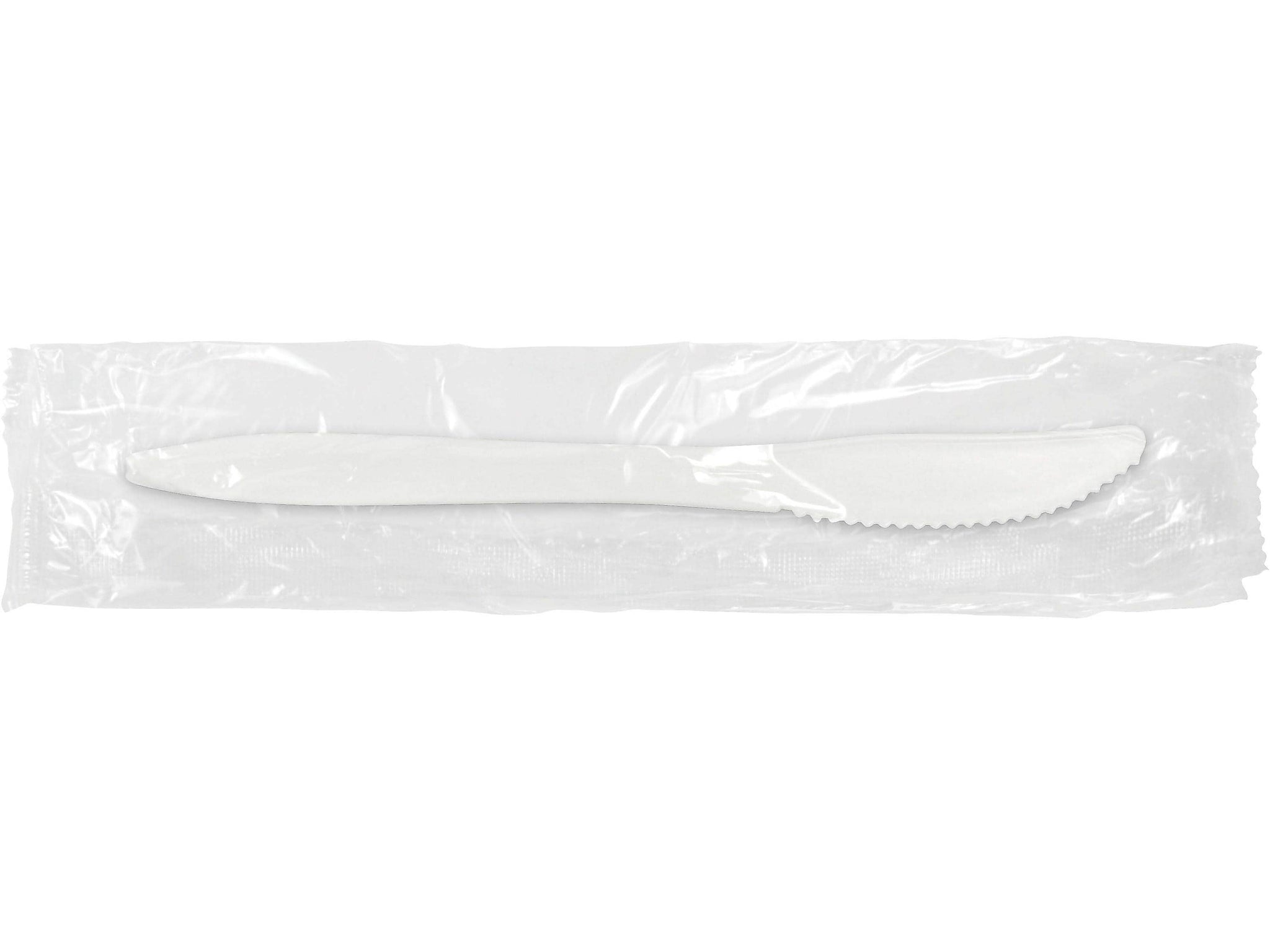Berkley Square Individually Wrapped Polypropylene Knives, Medium-Weight, White, 1000/Carton