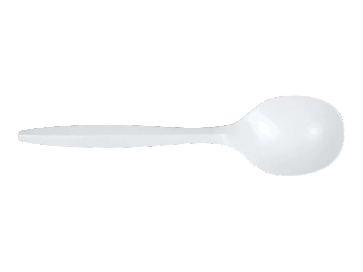 Berkley Square Plastic Soup Spoon, Medium-Weight, White, 1000/Carton