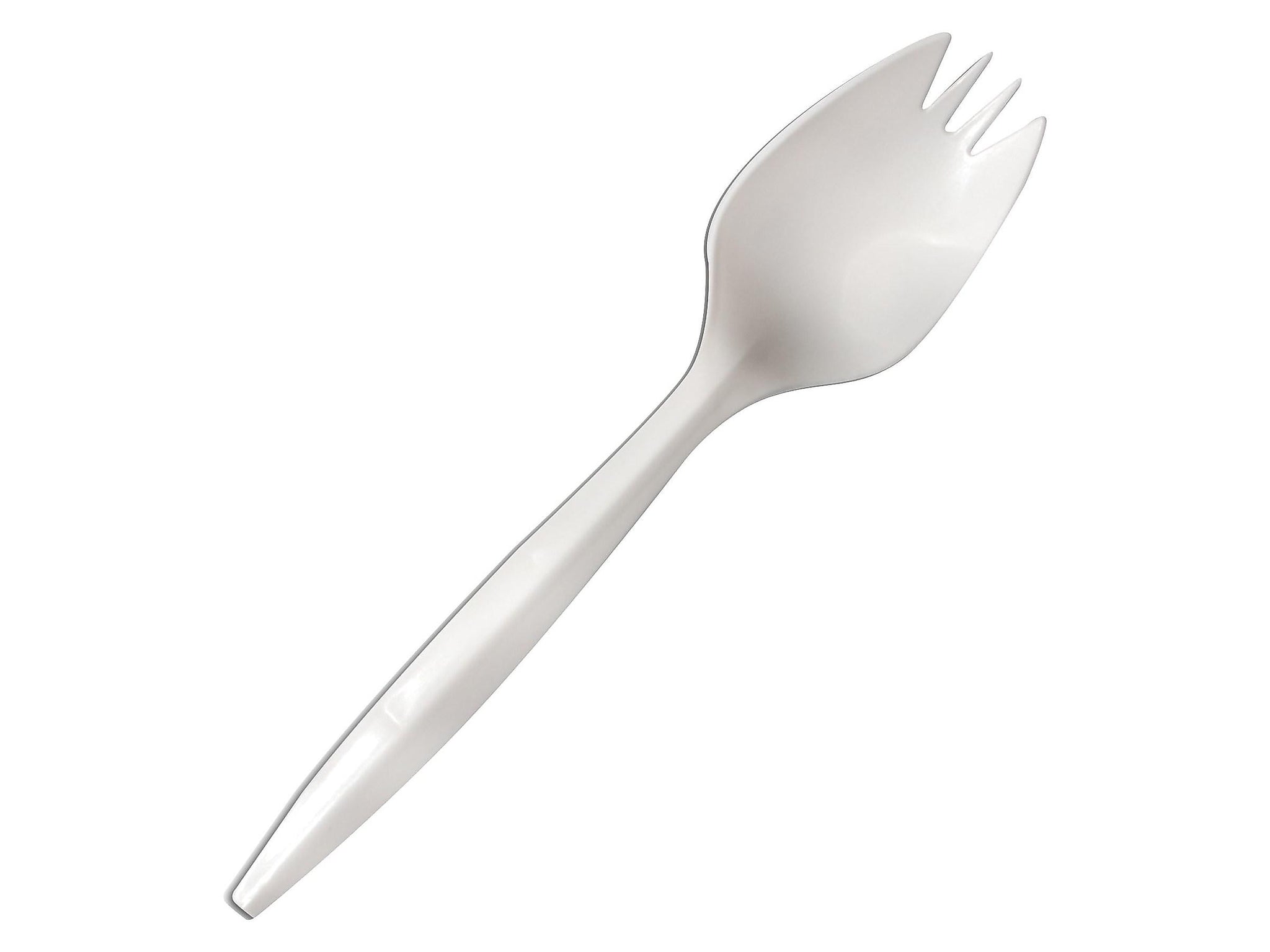 Berkley Square Plastic Spork, Medium-Weight, White, 1000/Carton