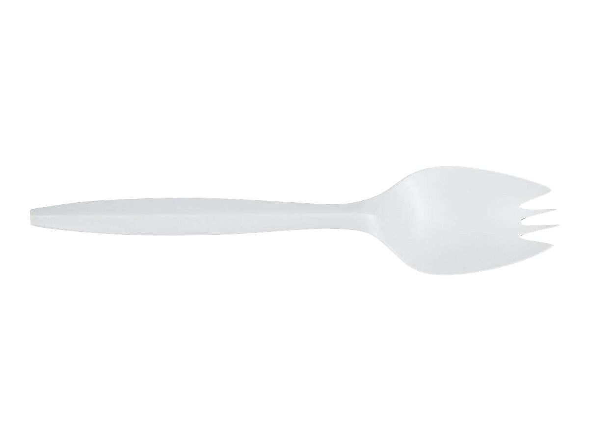 Berkley Square Plastic Spork, Medium-Weight, White, 1000/Carton