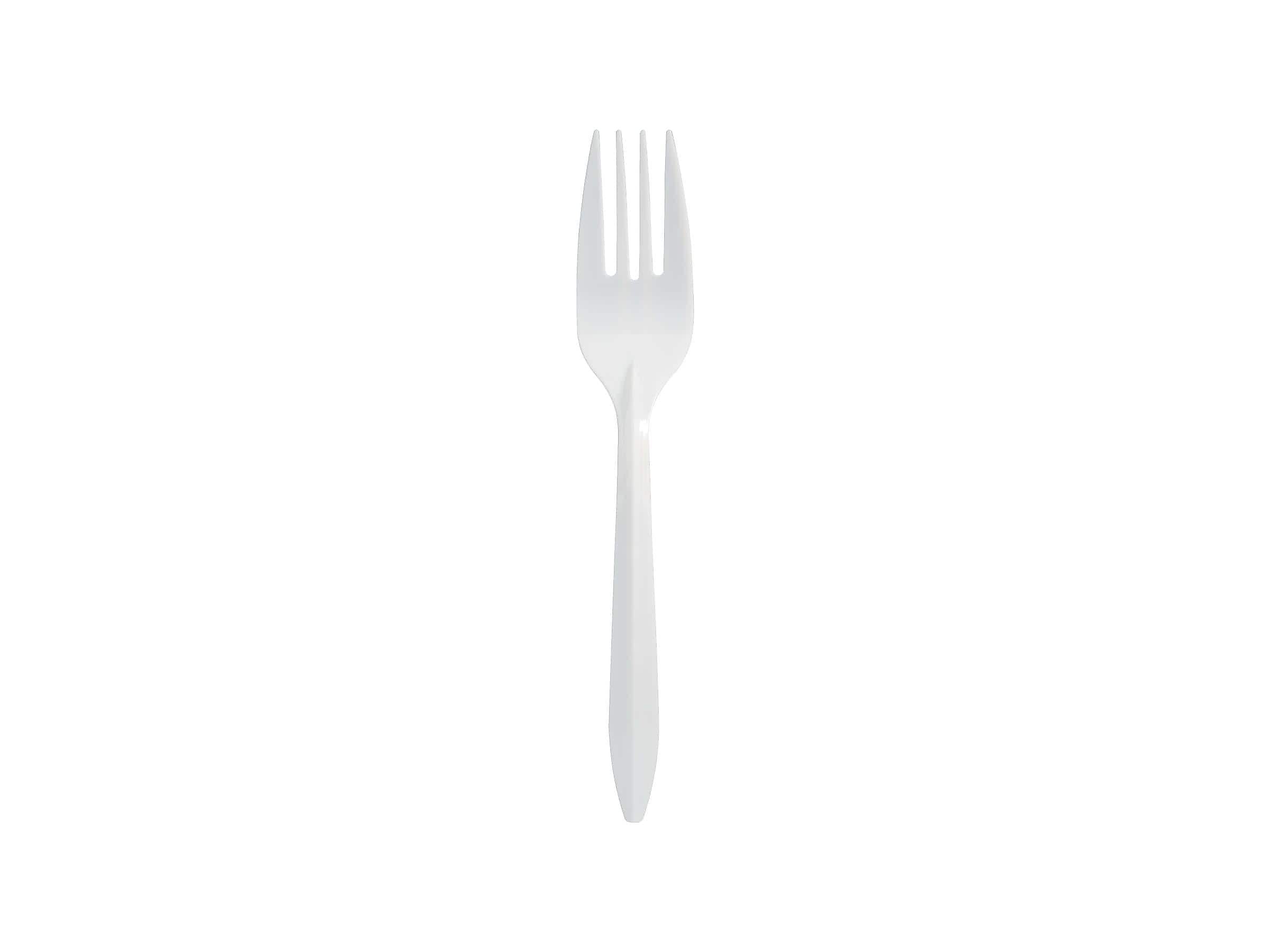 Berkley Square Polypropylene Forks, Medium-Weight, White, 1000/Carton