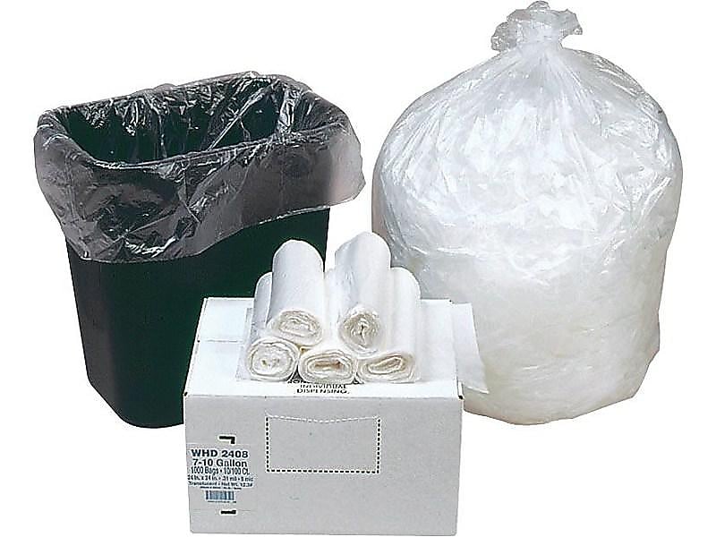 Berry Global Ultra Plus 10 Gallon Industrial Trash Bag, 24" x 24", High Density, 8 mic, Natural, 500 Bags/Box