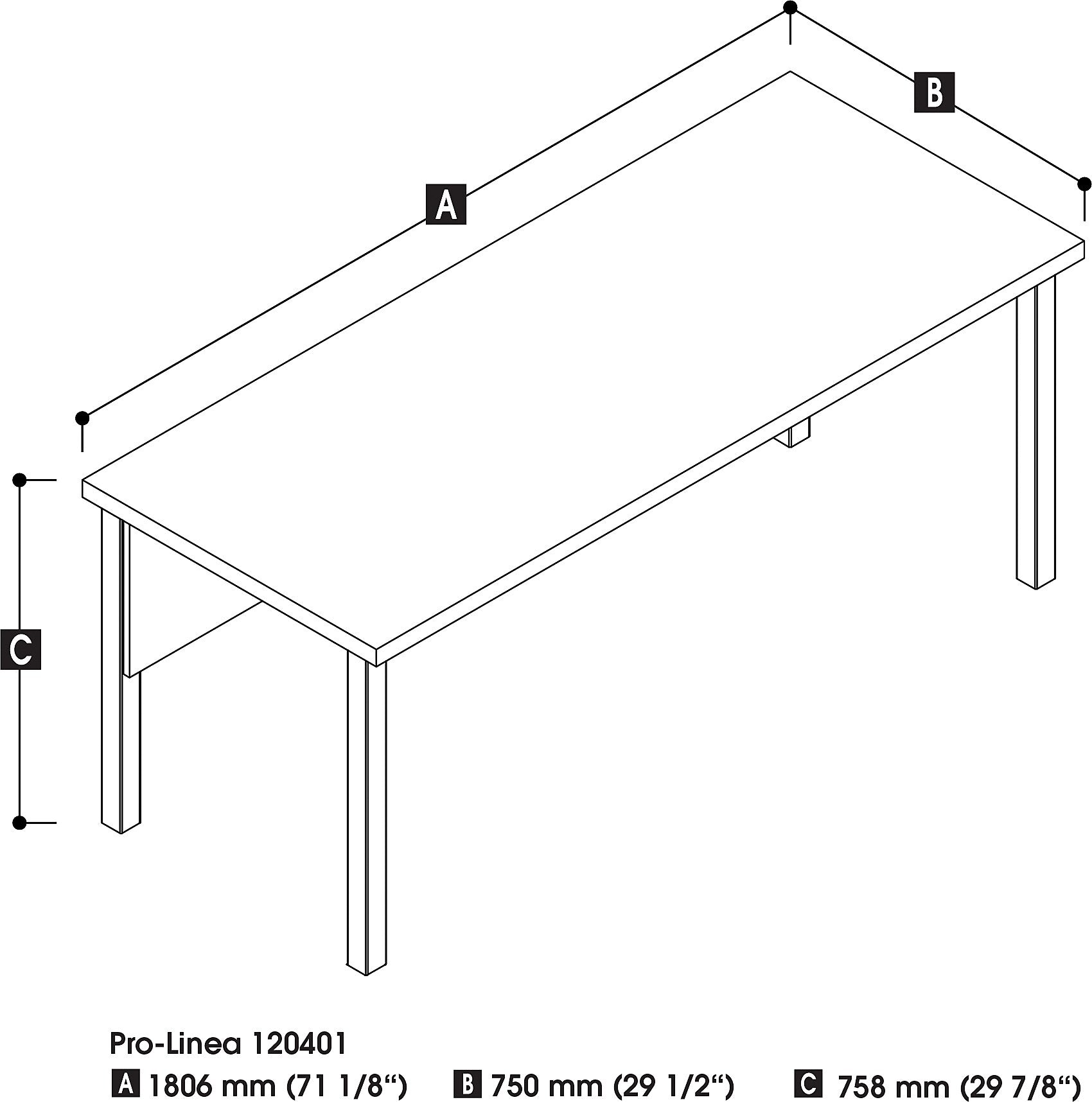 Bestar Pro-Linea Rectangular Activity Table, 71.1