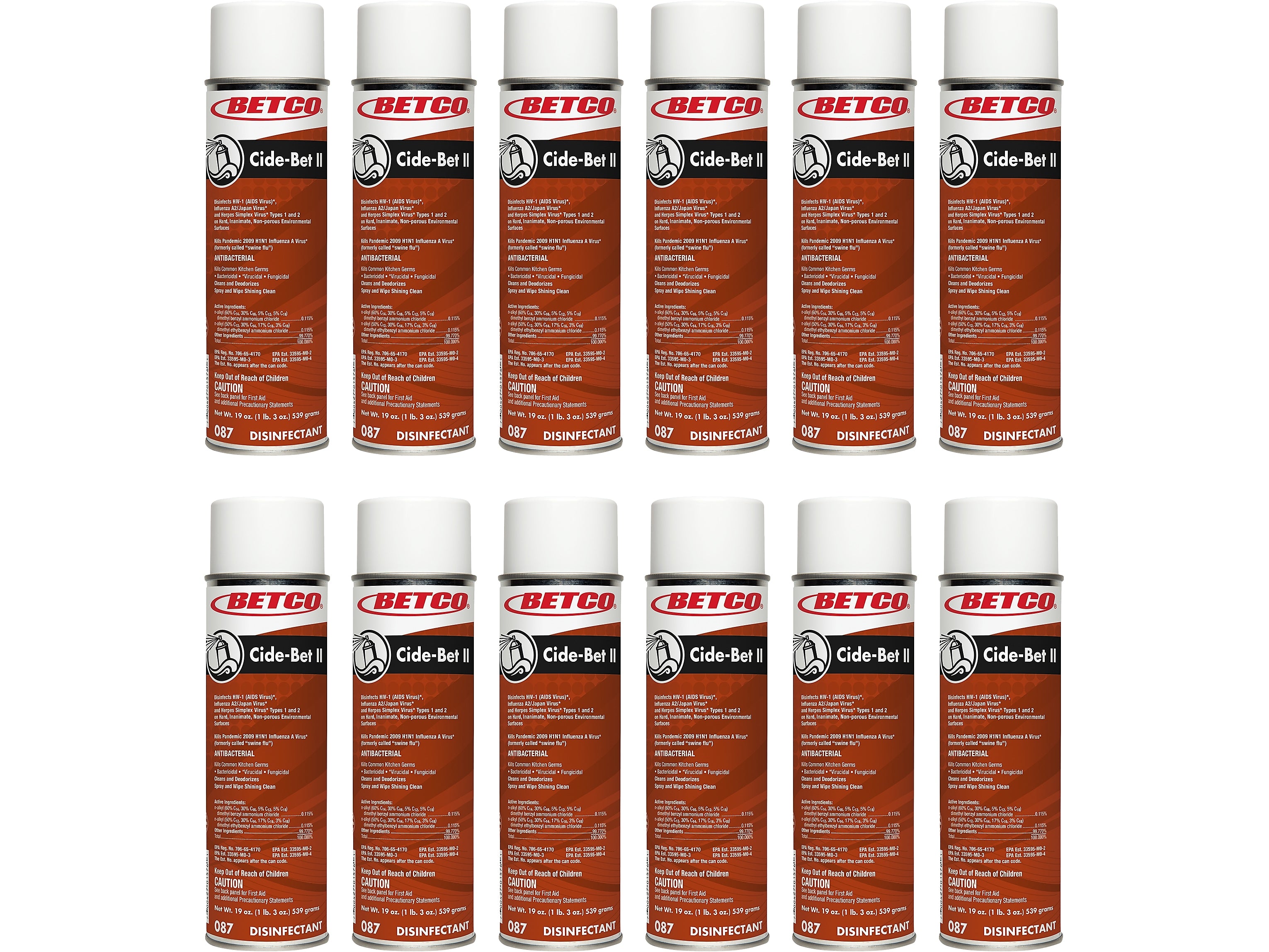 Betco Cide-Bet II Disinfectant Foam Aerosol Can, Floral, 19 oz., 12/Carton