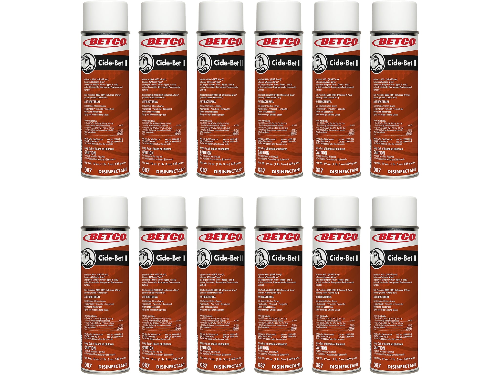 Betco Cide-Bet II Disinfectant Foam Aerosol Can, Floral, 19 oz., 12/Carton