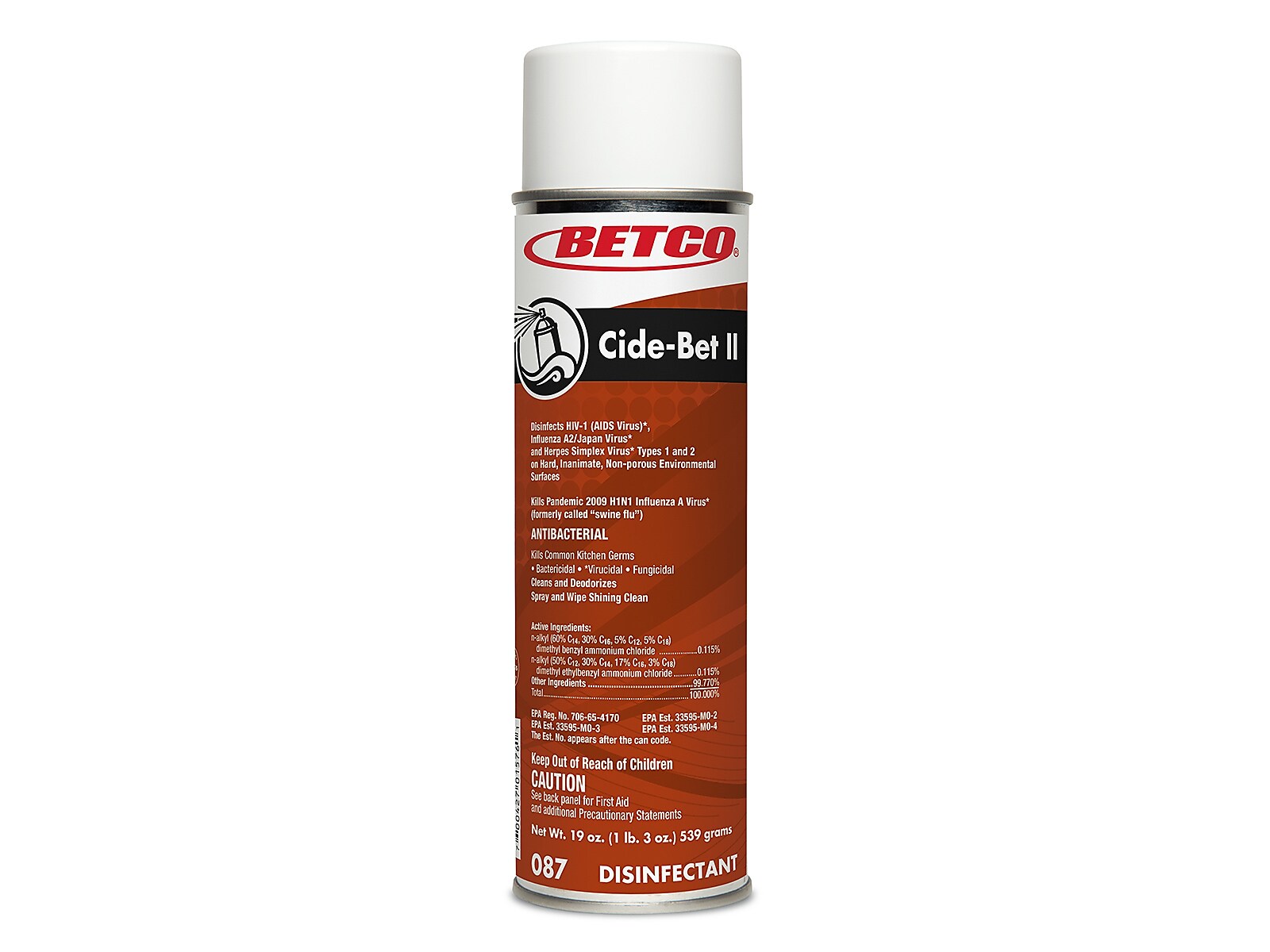 Betco Cide-Bet II Disinfectant Foam Aerosol Can, Floral, 19 oz., 12/Carton