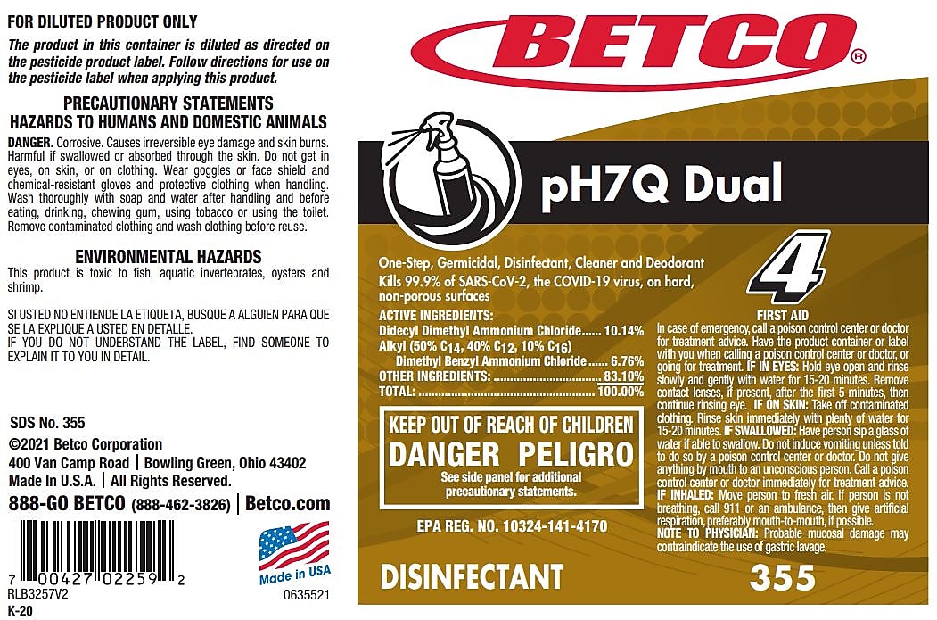 Betco pH7Q Dual Secondary Label, 24/Pack