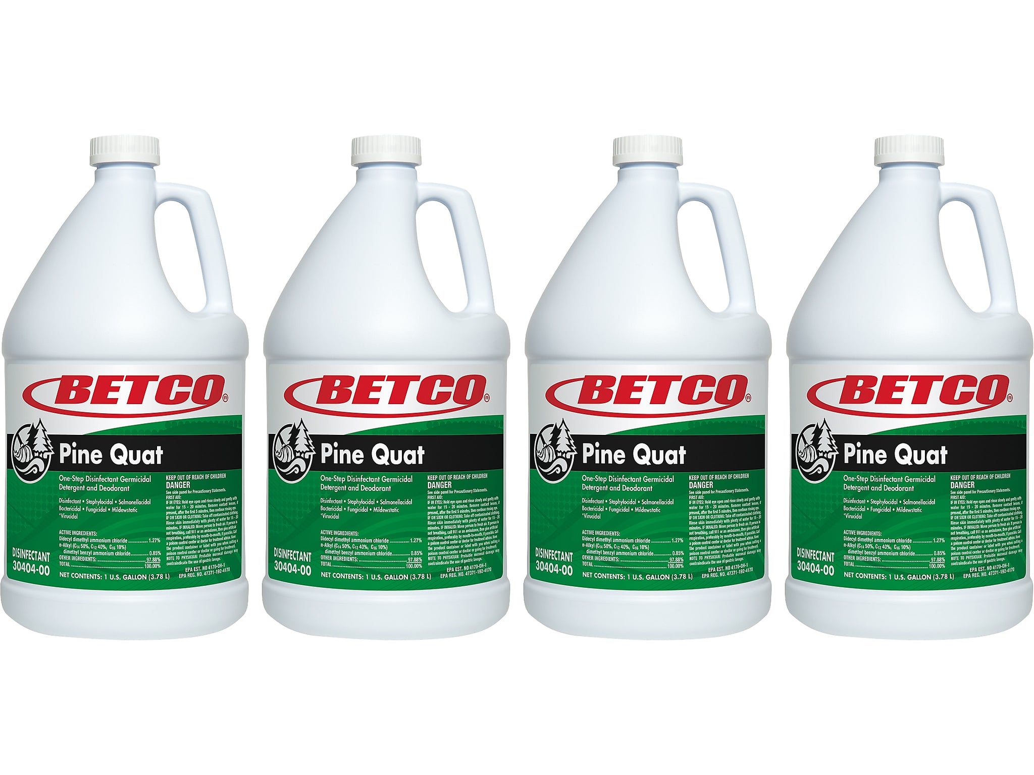 Betco Pine Quat Disinfectant Liquid Bottle, Pine, 128 oz., 4/Carton