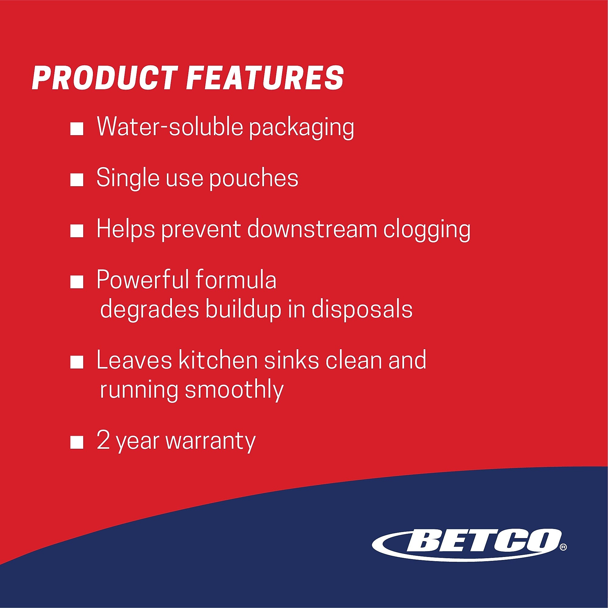 Betco Probiotic Garbage Disposal Cleaner, Fruity Scent, 2 oz Packet, 30/Carton