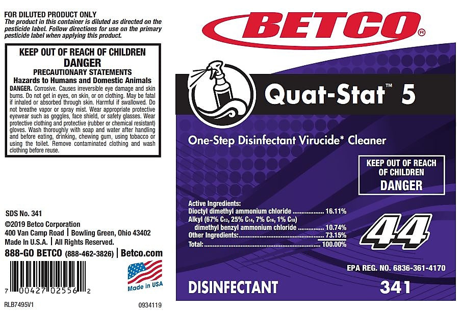 Betco Quat-Stat 5 Secondary Label, 24/Pack