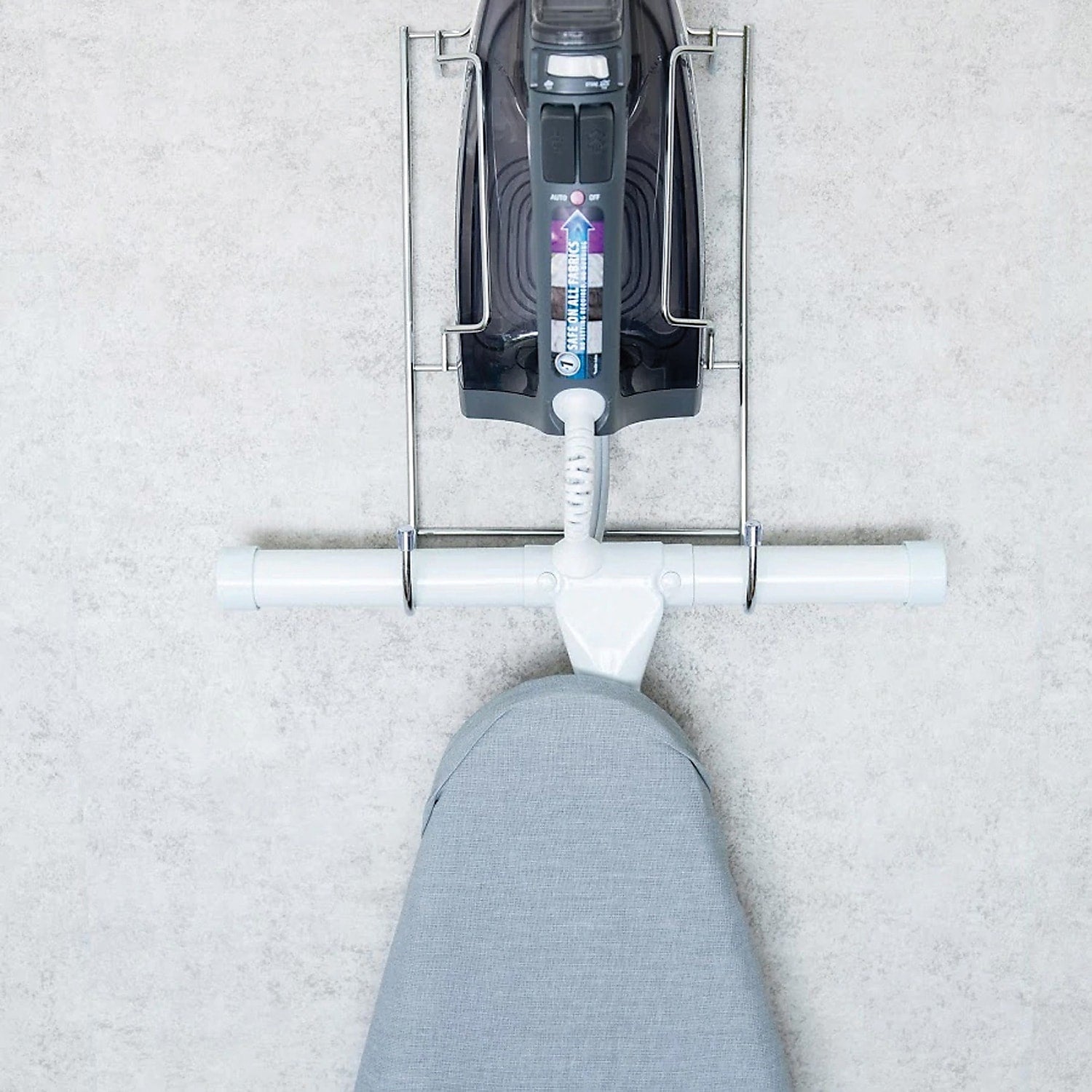 Better Houseware Iron and Ironing Board Holder, Chrome,