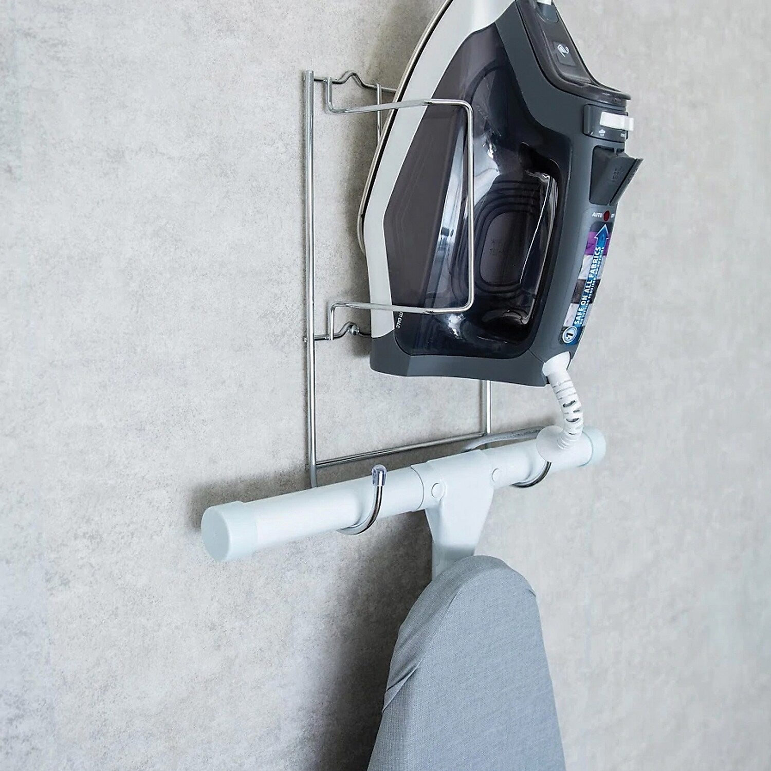 Better Houseware Iron and Ironing Board Holder, Chrome,