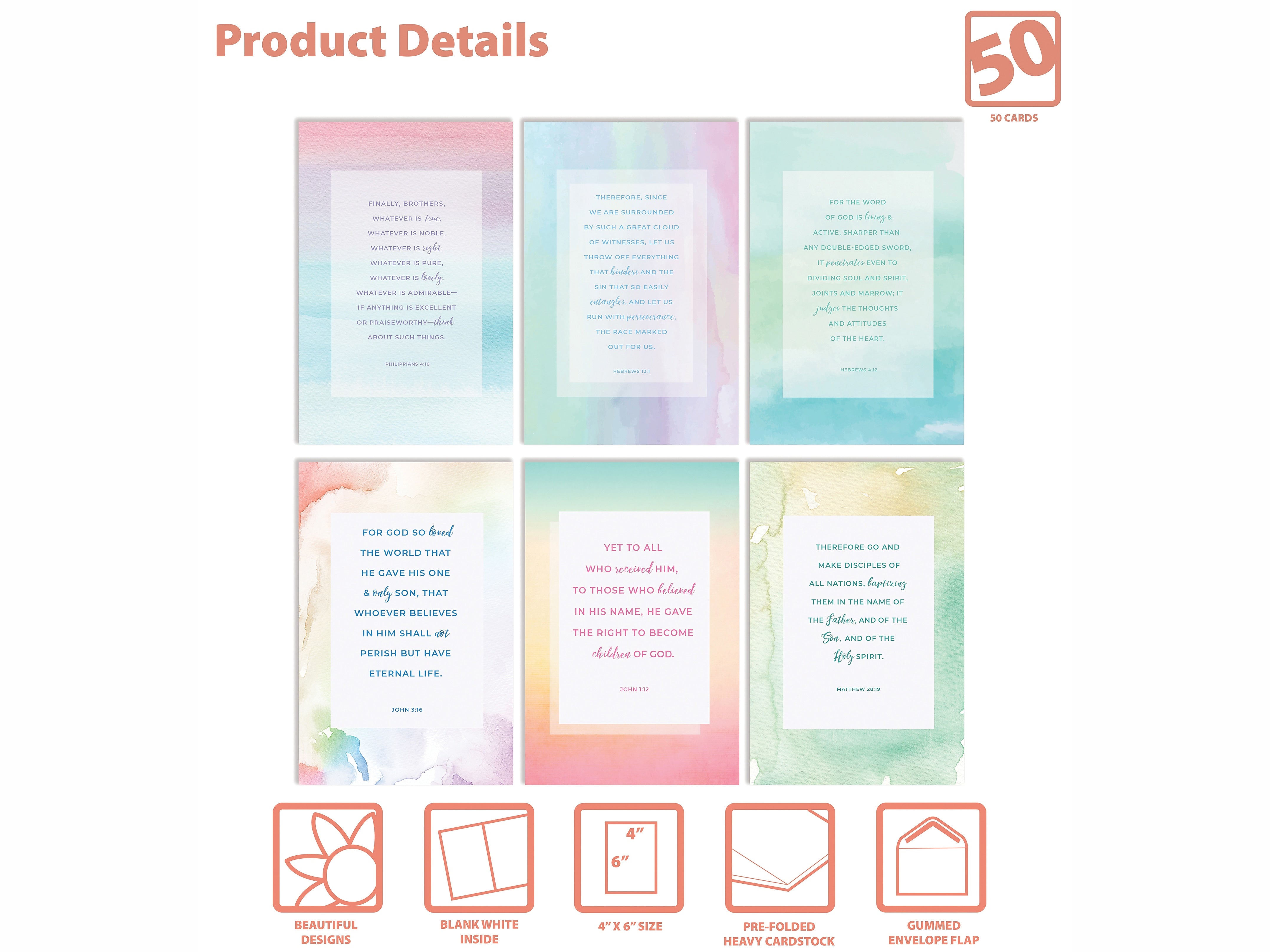 Better Office Bible Verses Encouragement Cards with Envelopes, 6
