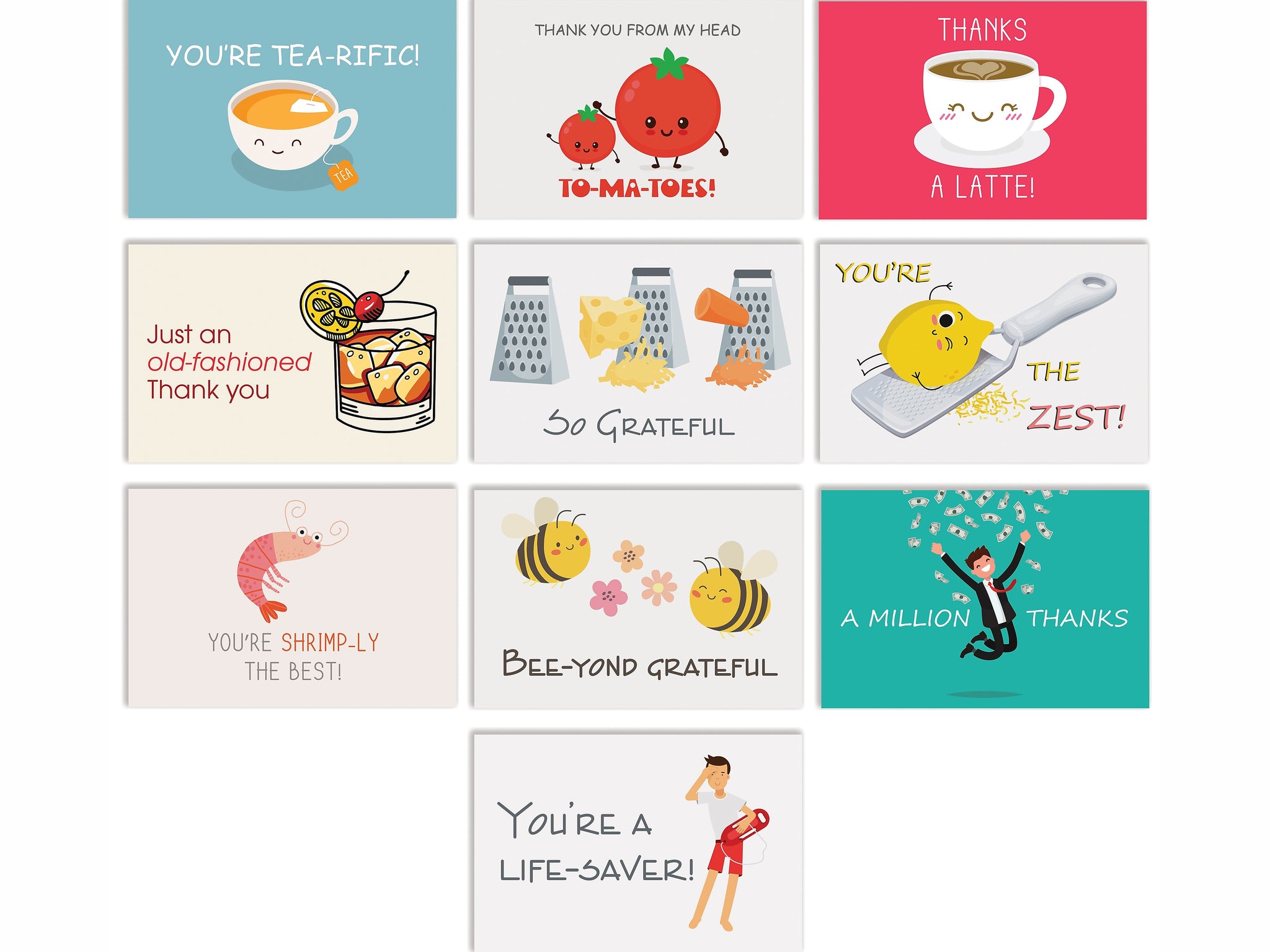 Better Office Funny Pun Thank You Cards with Envelopes, 4