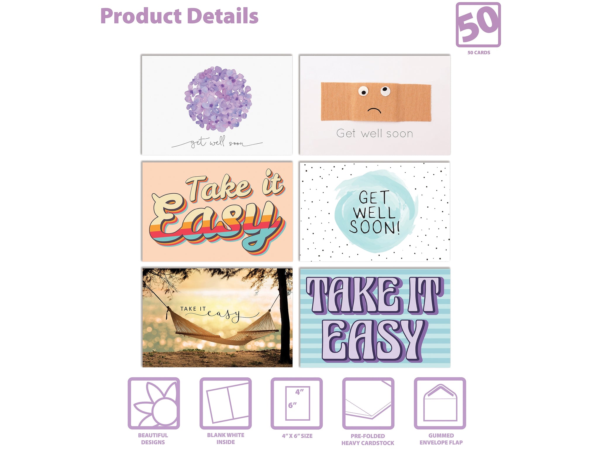 Better Office Get Well Cards with Envelopes, 4