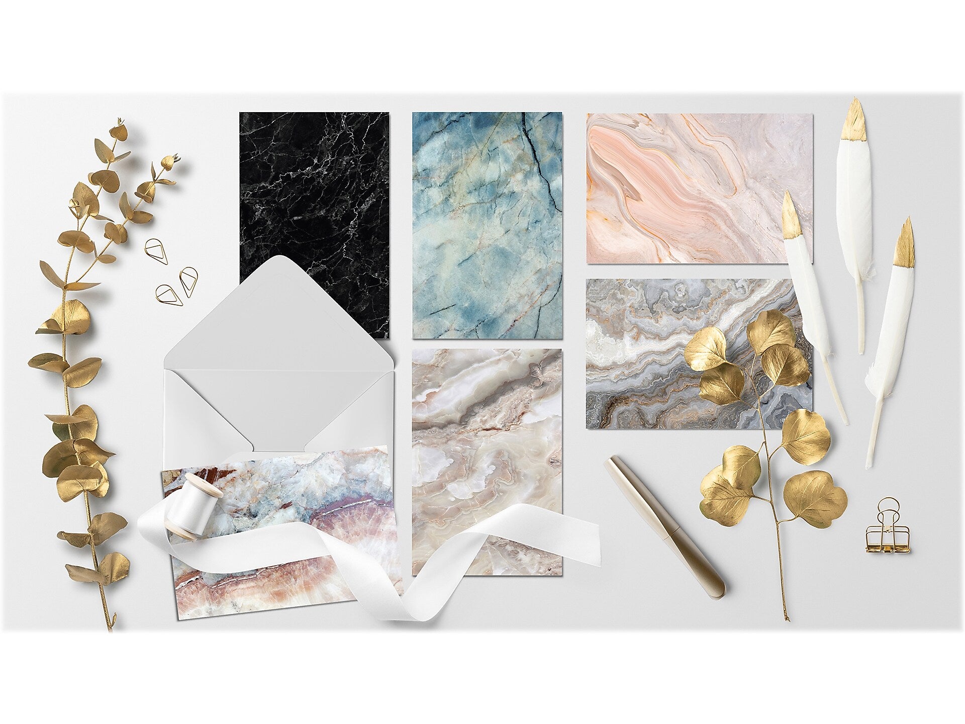 Better Office Natural Stone Cards with Envelopes, 4