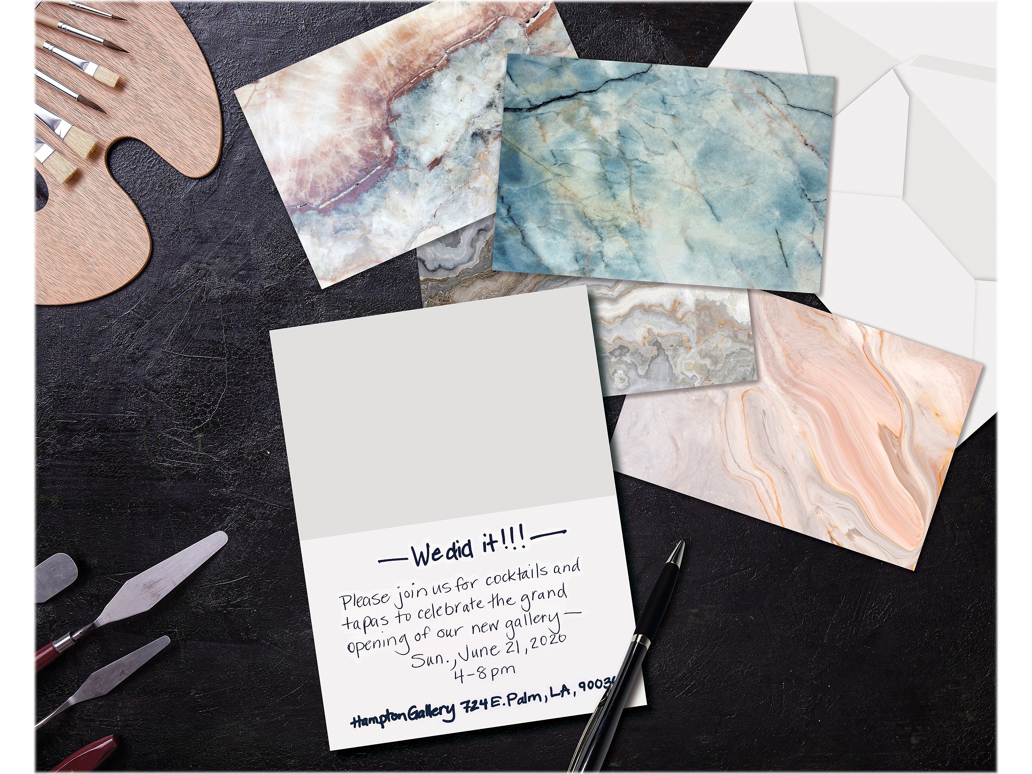Better Office Natural Stone Cards with Envelopes, 4