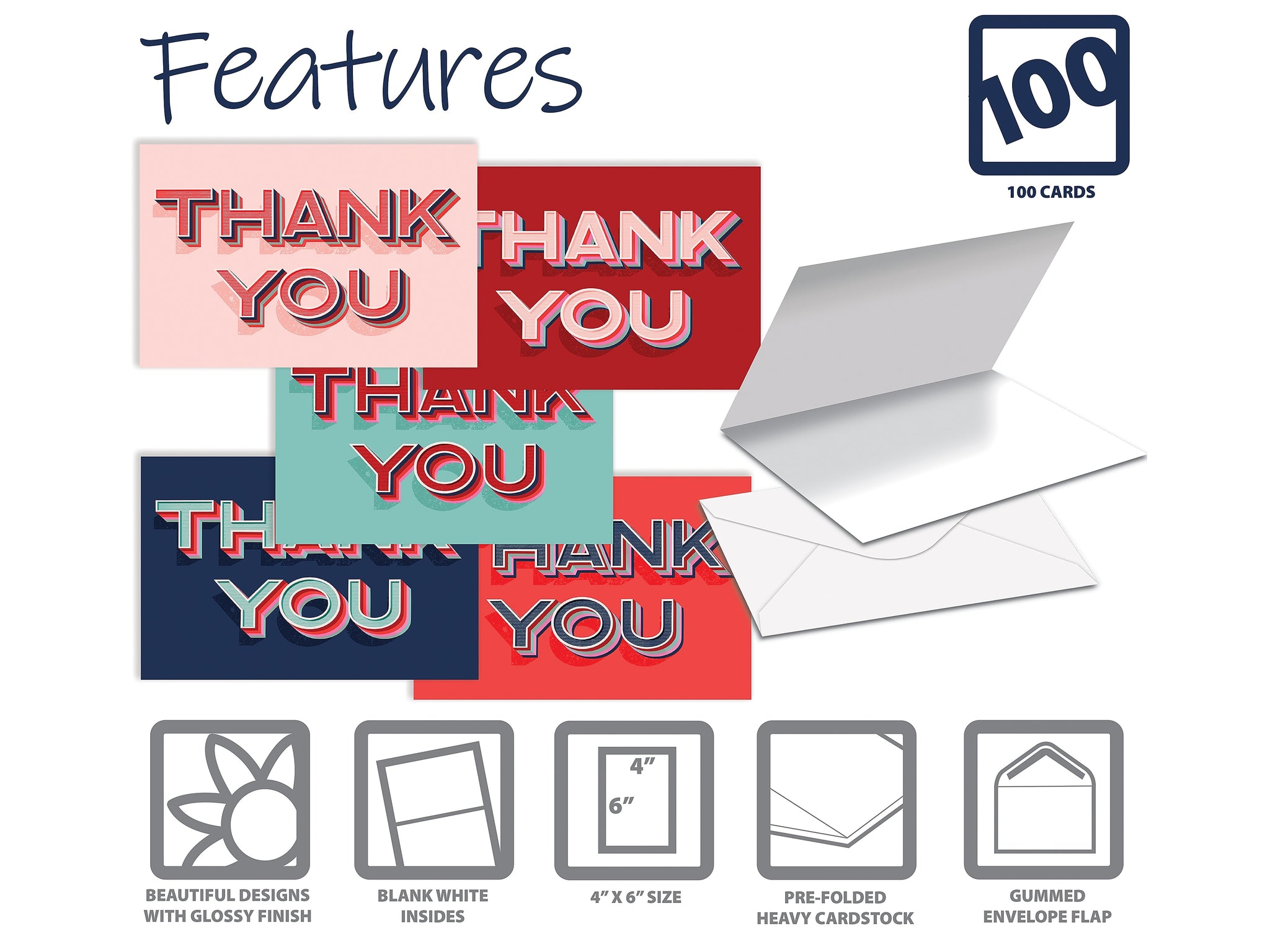Better Office Thank You Cards with Envelopes, 4