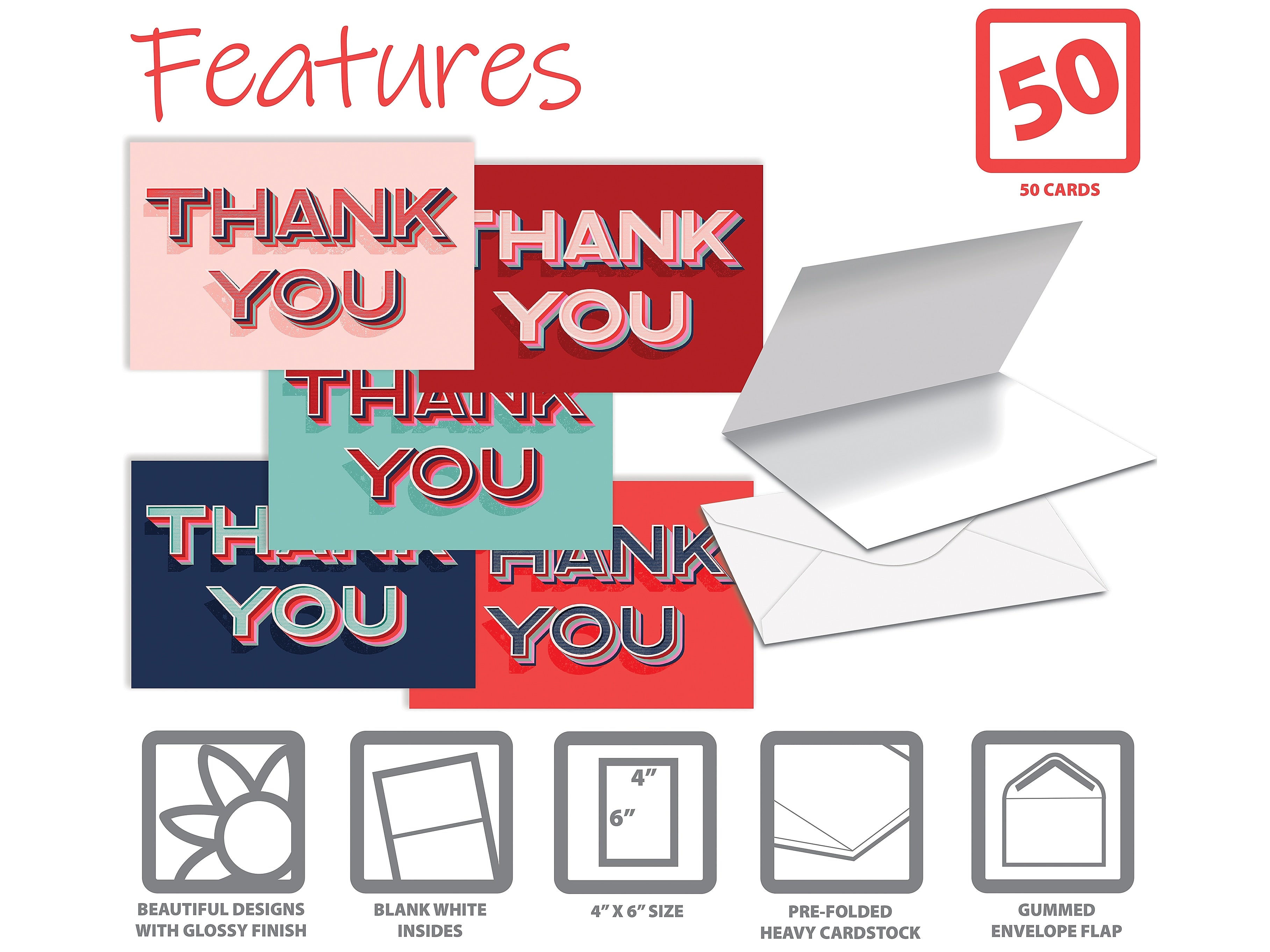 Better Office Thank You Cards with Envelopes, 4