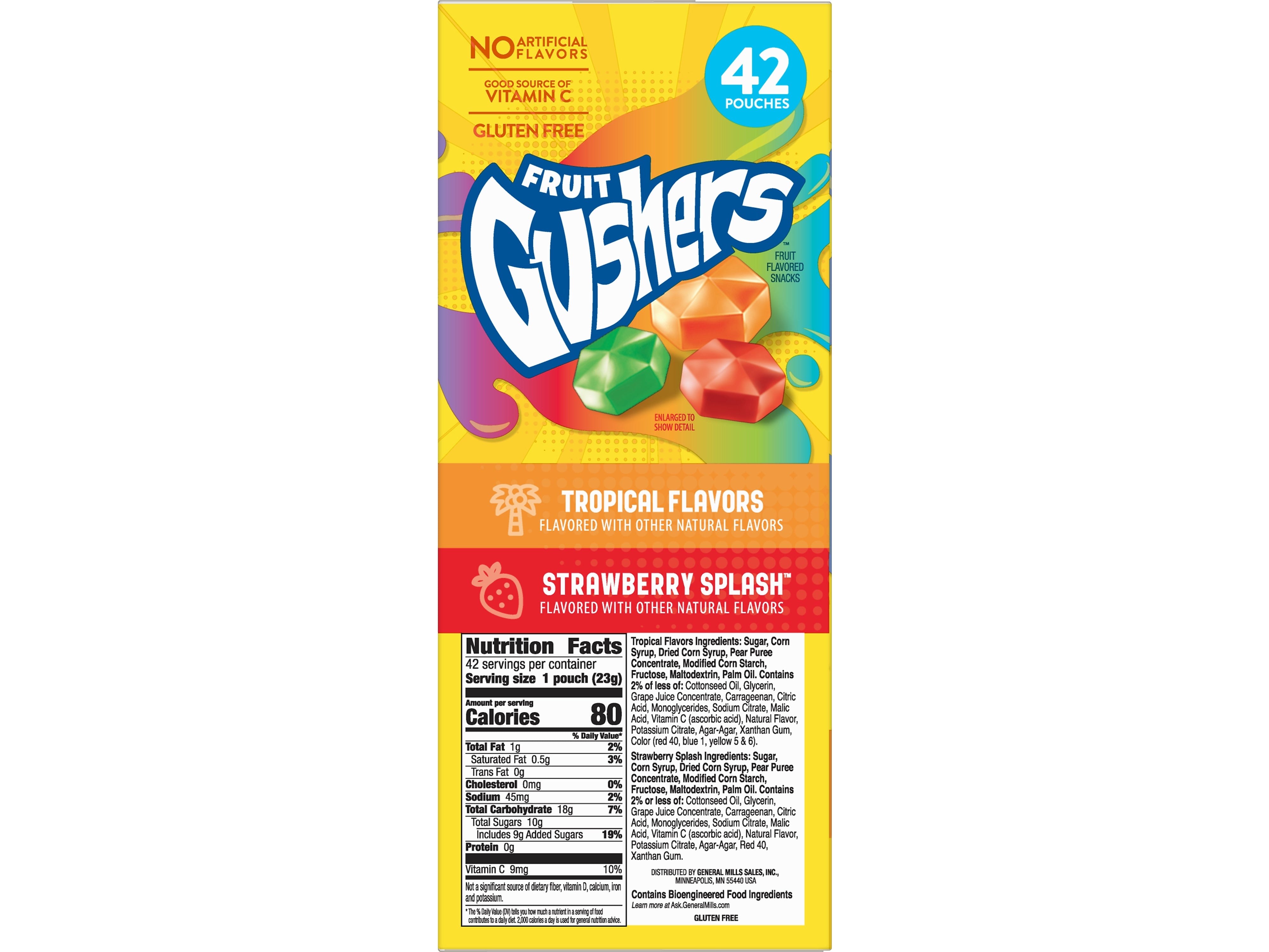 Betty Crocker Fruit Gushers Gluten Free Fruit Gummies - Variety Pack, 33.6 oz, 42 Packs/Box