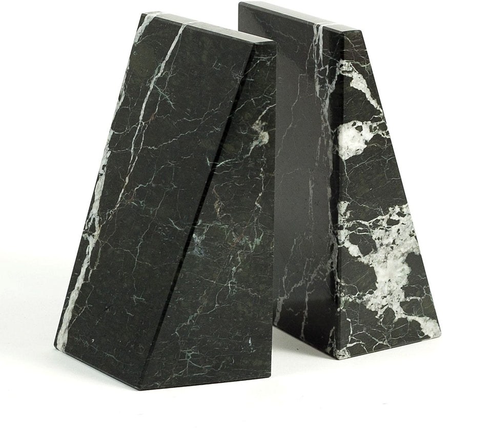 Bey-Berk Marble Zebra Book Ends, 6"H, Black