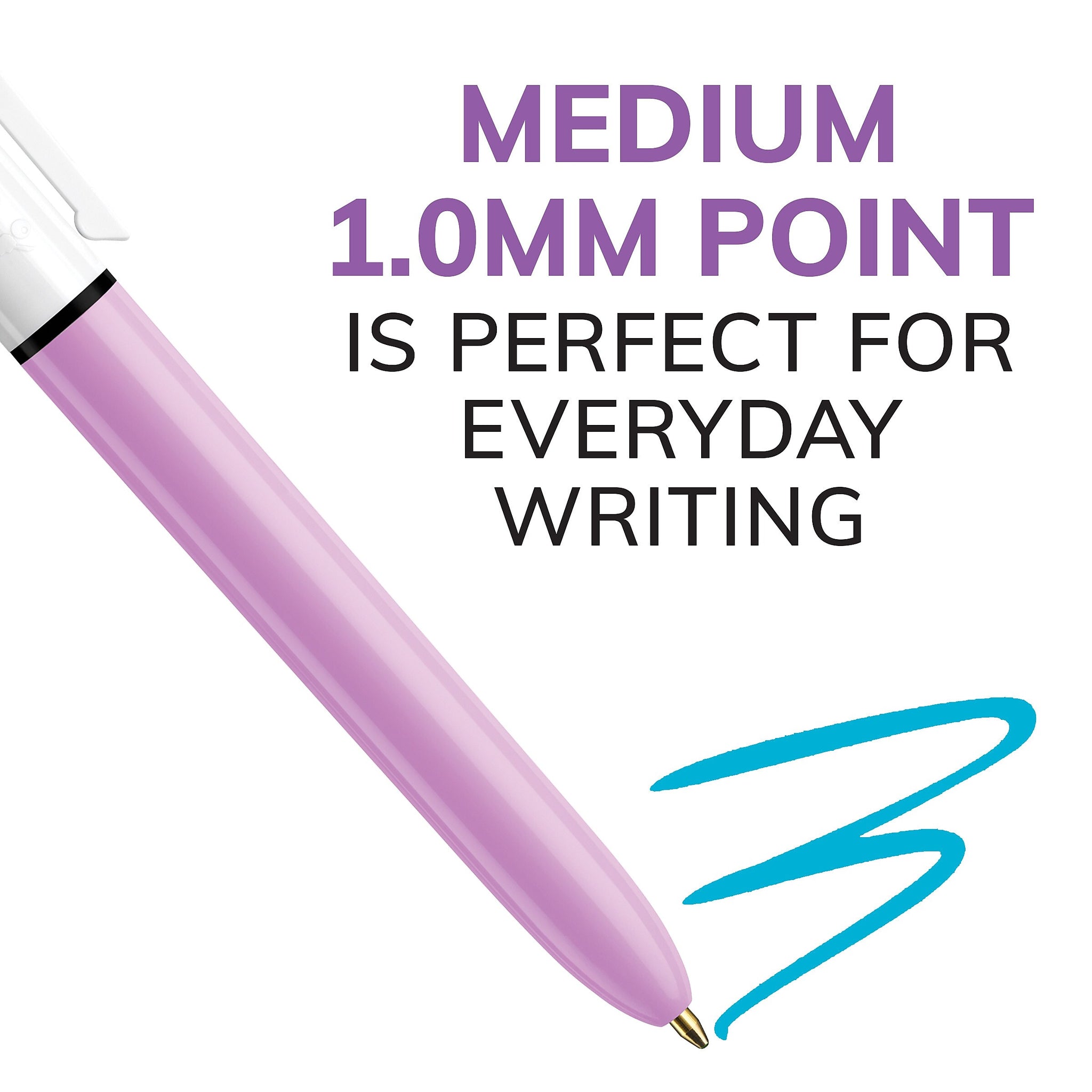 BIC 4-Color Ballpoint Retractable Pen, Medium Point, Assorted Ink, 2/Pk