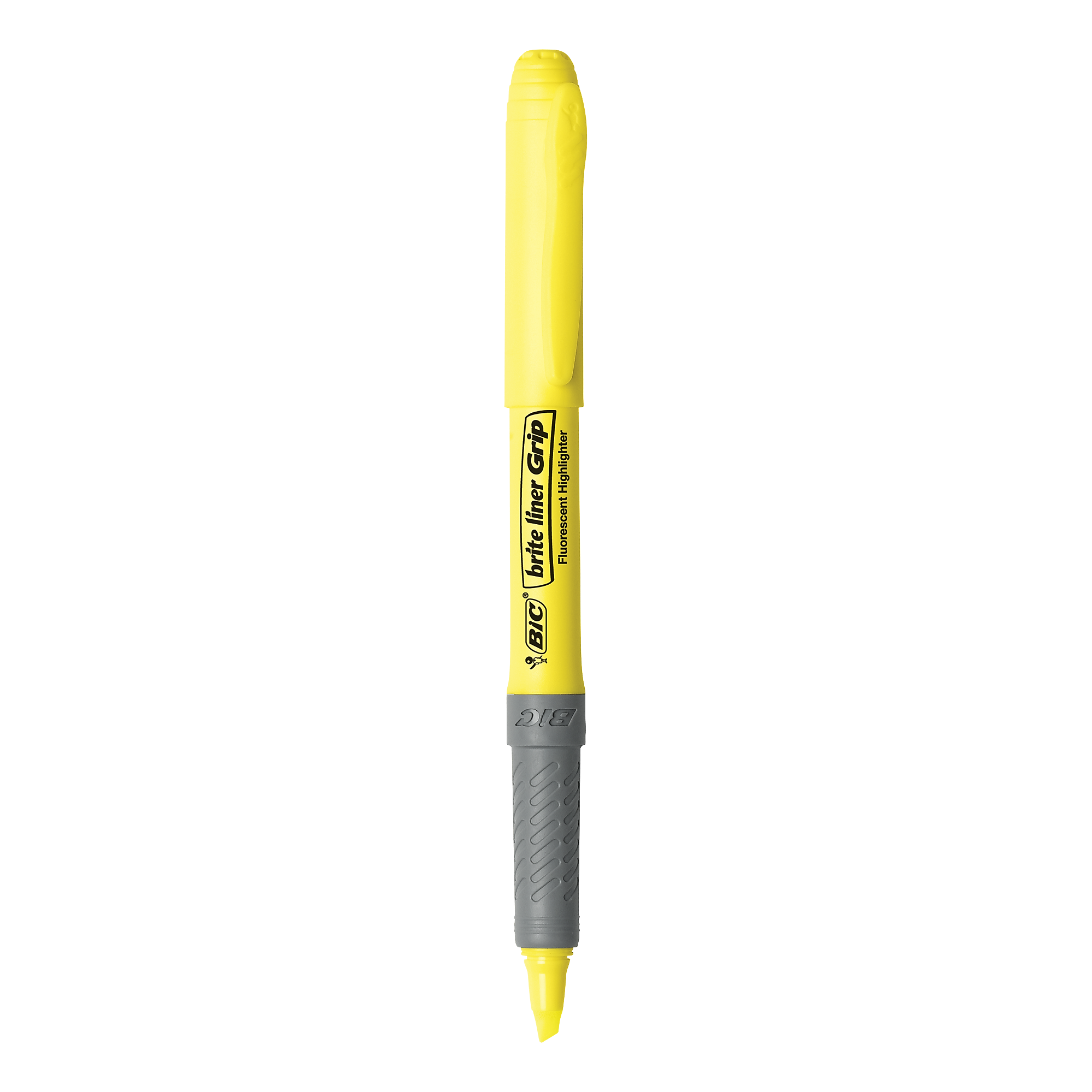 BIC Brite Liner Highlighters with Grip, Chisel Tip, Yellow, 5/Pack