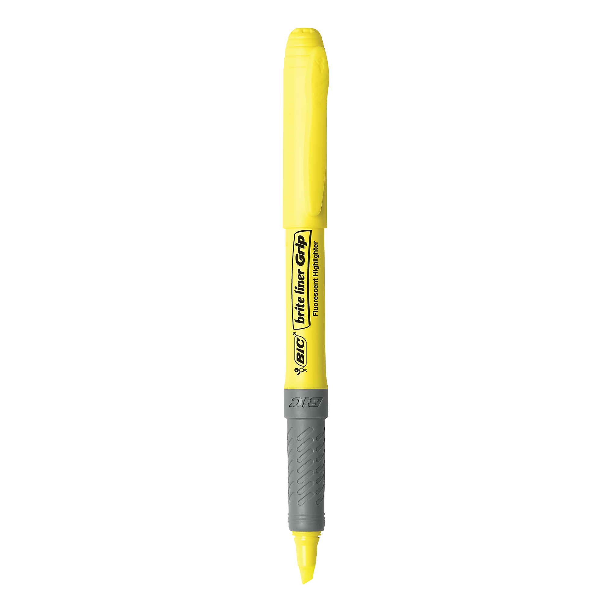 BIC Brite Liner Highlighters with Grip, Chisel Tip, Yellow, 5/Pack