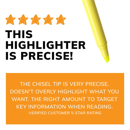 BIC Brite Liner Stick Highlighter, Chisel Tip, Yellow, 24/Pack