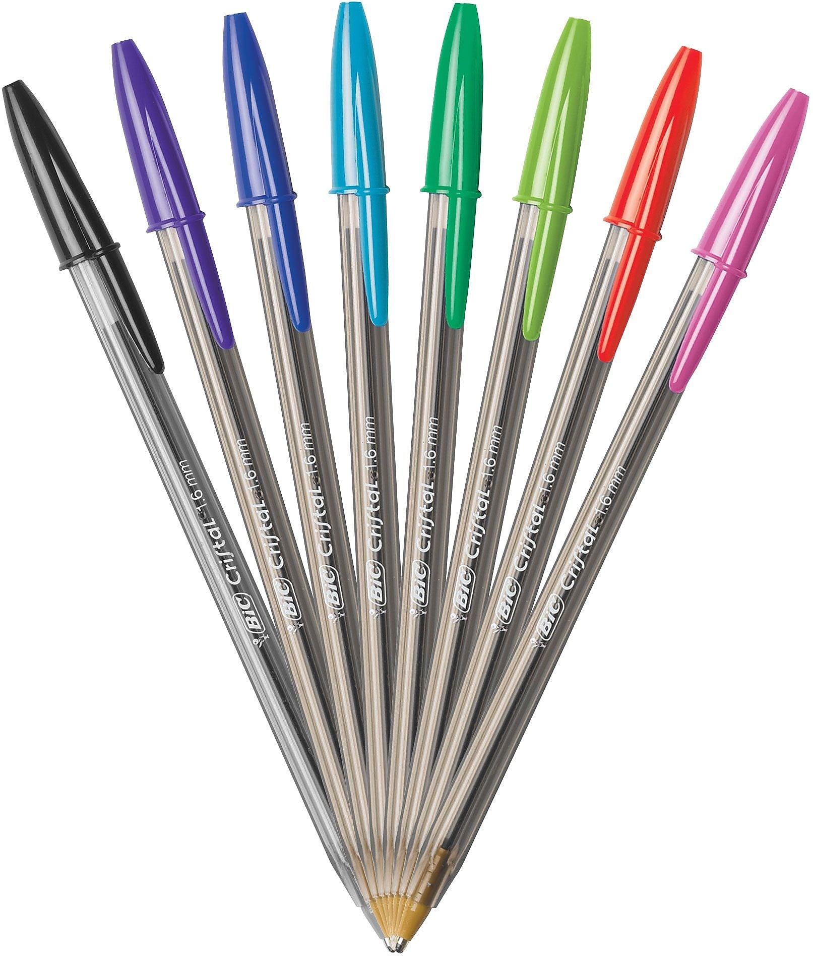 BIC Cristal Ballpoint Stick Pens, Bold Point, Assorted Ink, 24/Pack