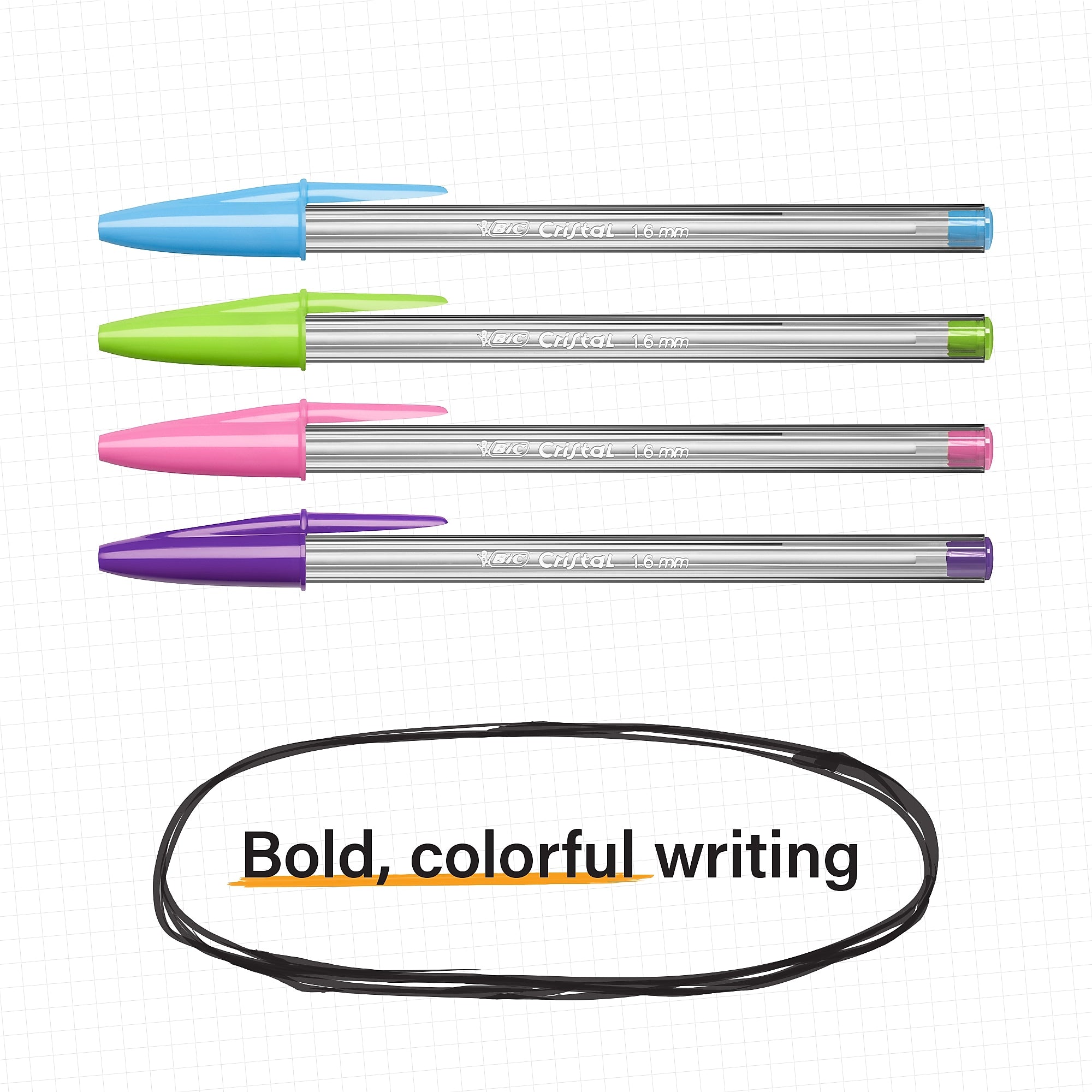 BIC Cristal Ballpoint Stick Pens, Bold Point, Assorted Ink, 24/Pack