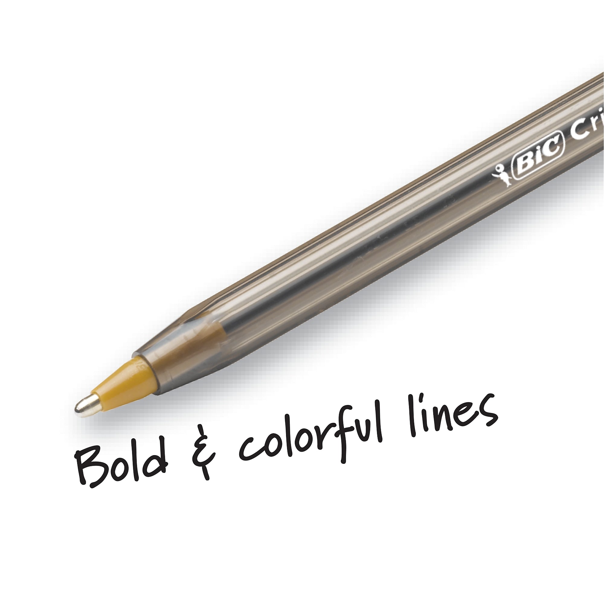 BIC Cristal Ballpoint Stick Pens, Bold Point, Black Ink, 24/Box