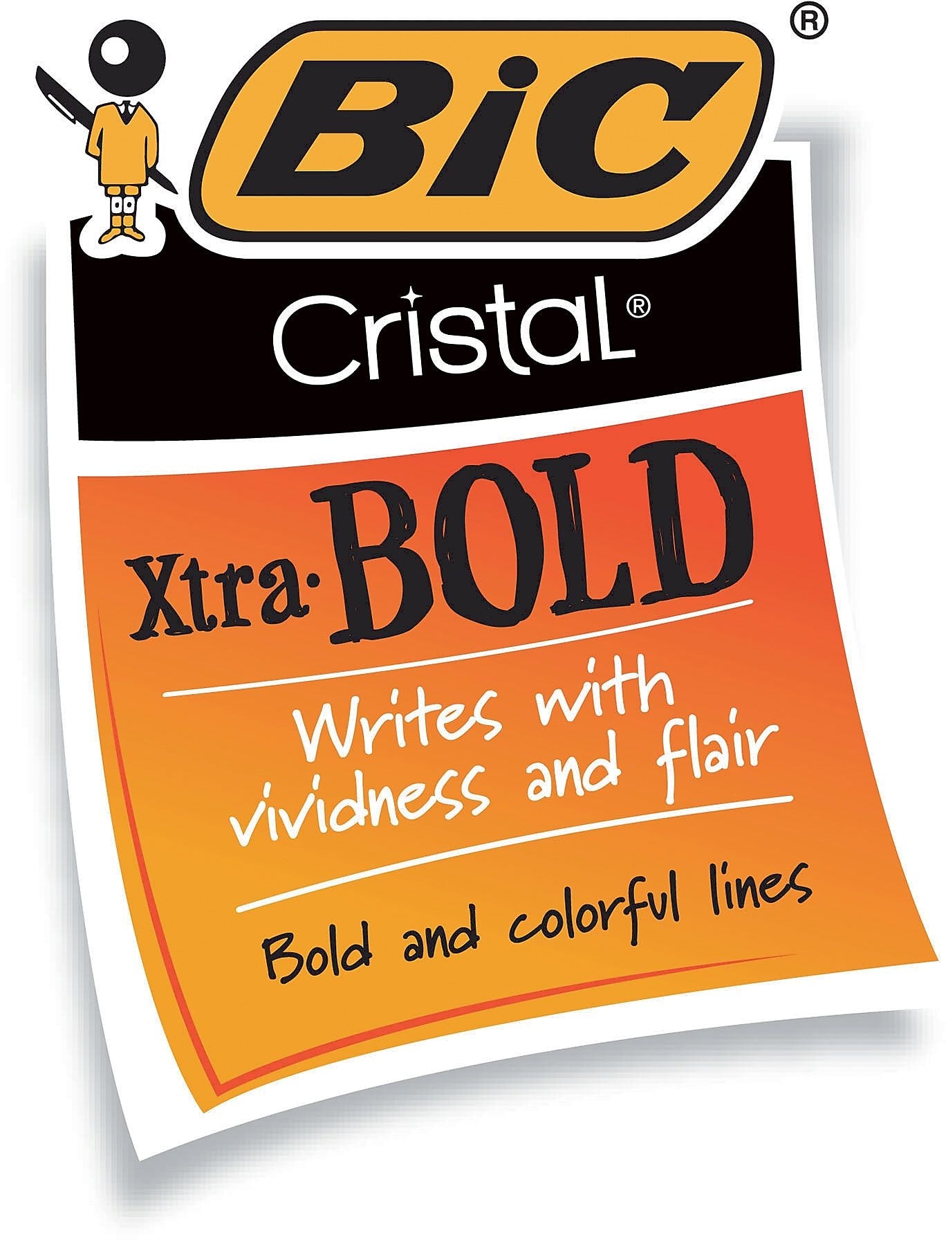 BIC Cristal Ballpoint Stick Pens, Bold Point, Black Ink, 24/Box