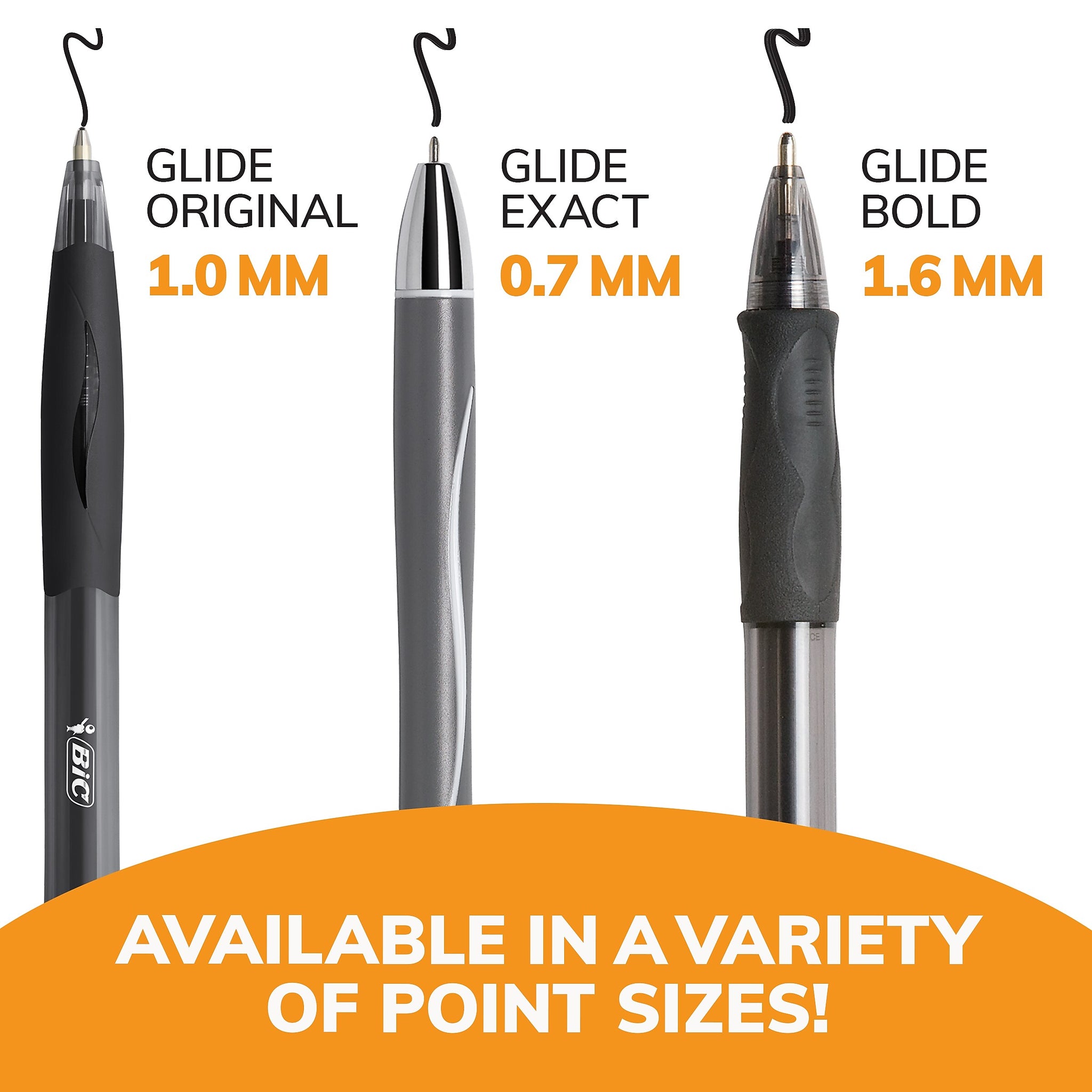 BIC GLIDE Bold Retractable Ballpoint Pen, Bold Point, Black Ink, Dozen