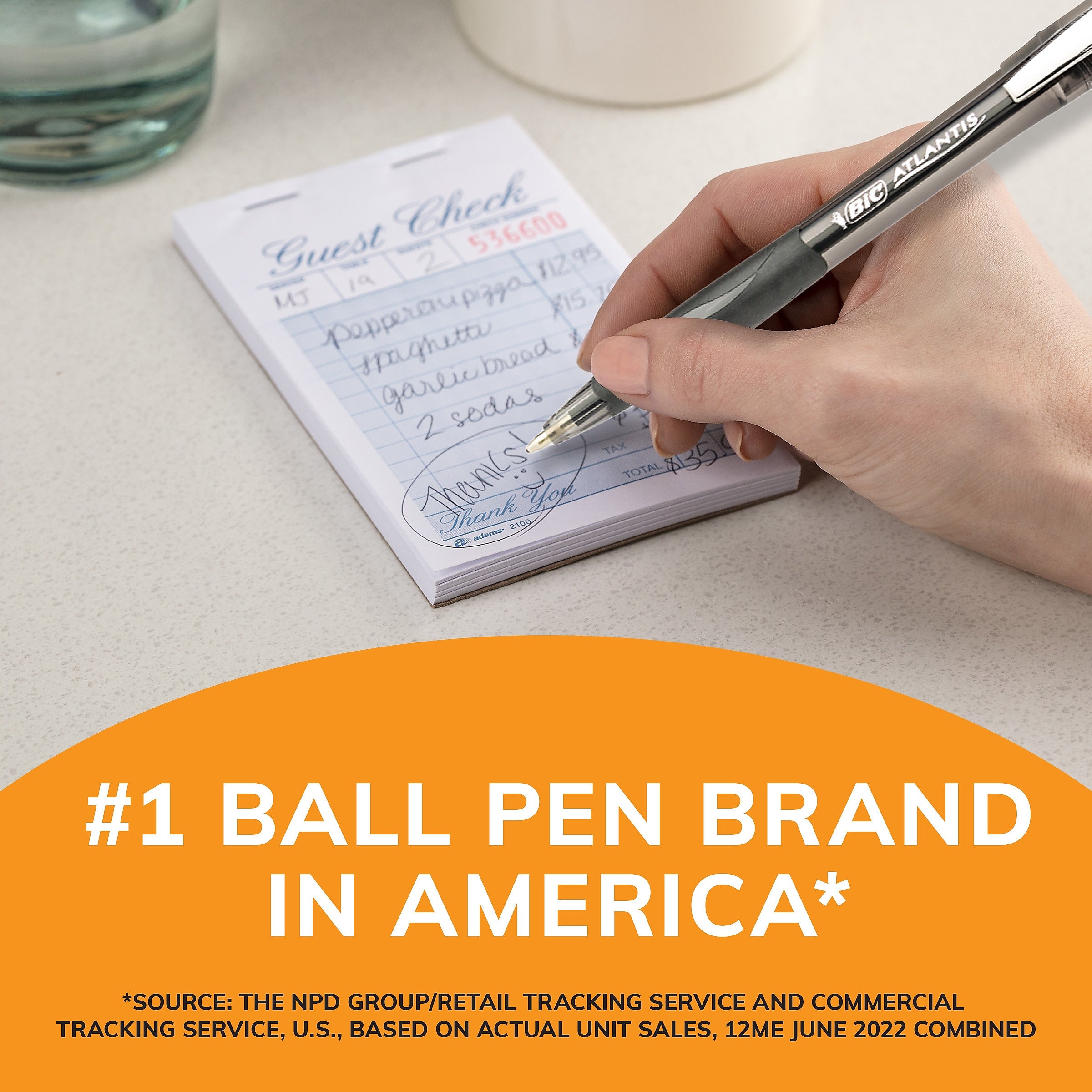 BIC Glide Retractable Ballpoint Pen, Medium Point, Blue Ink, Dozen
