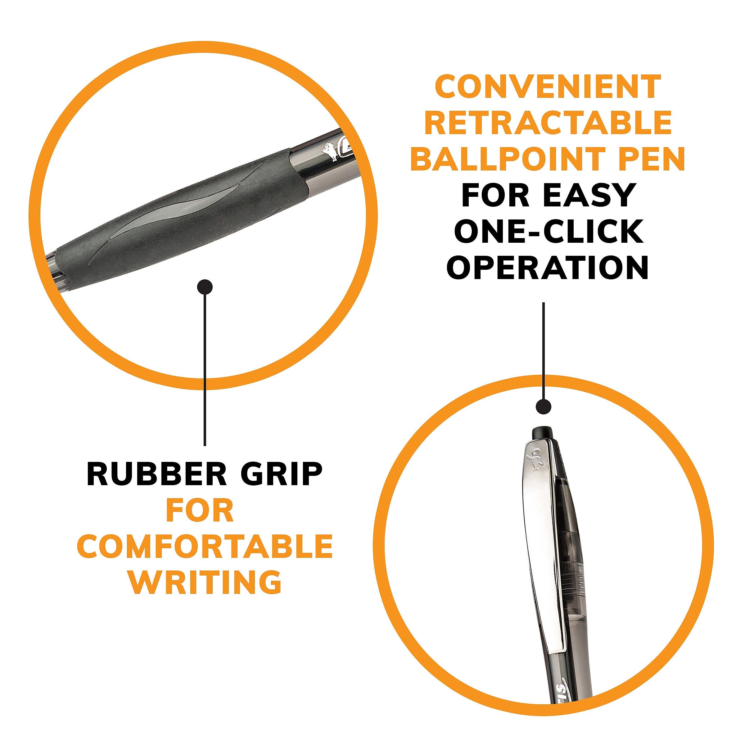 BIC Glide Retractable Ballpoint Pen, Medium Point, Blue Ink, Dozen
