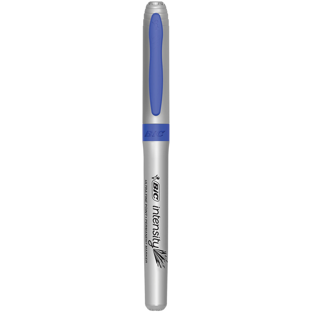 BIC Intensity Permanent Markers, Ultra Fine Tip, Blue, 12/Pack