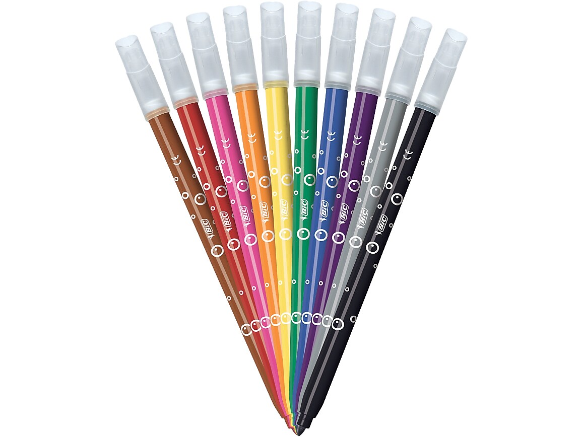 BIC Kids Ultra Washable Markers, Medium Point, Assorted Colors, 20/Pack