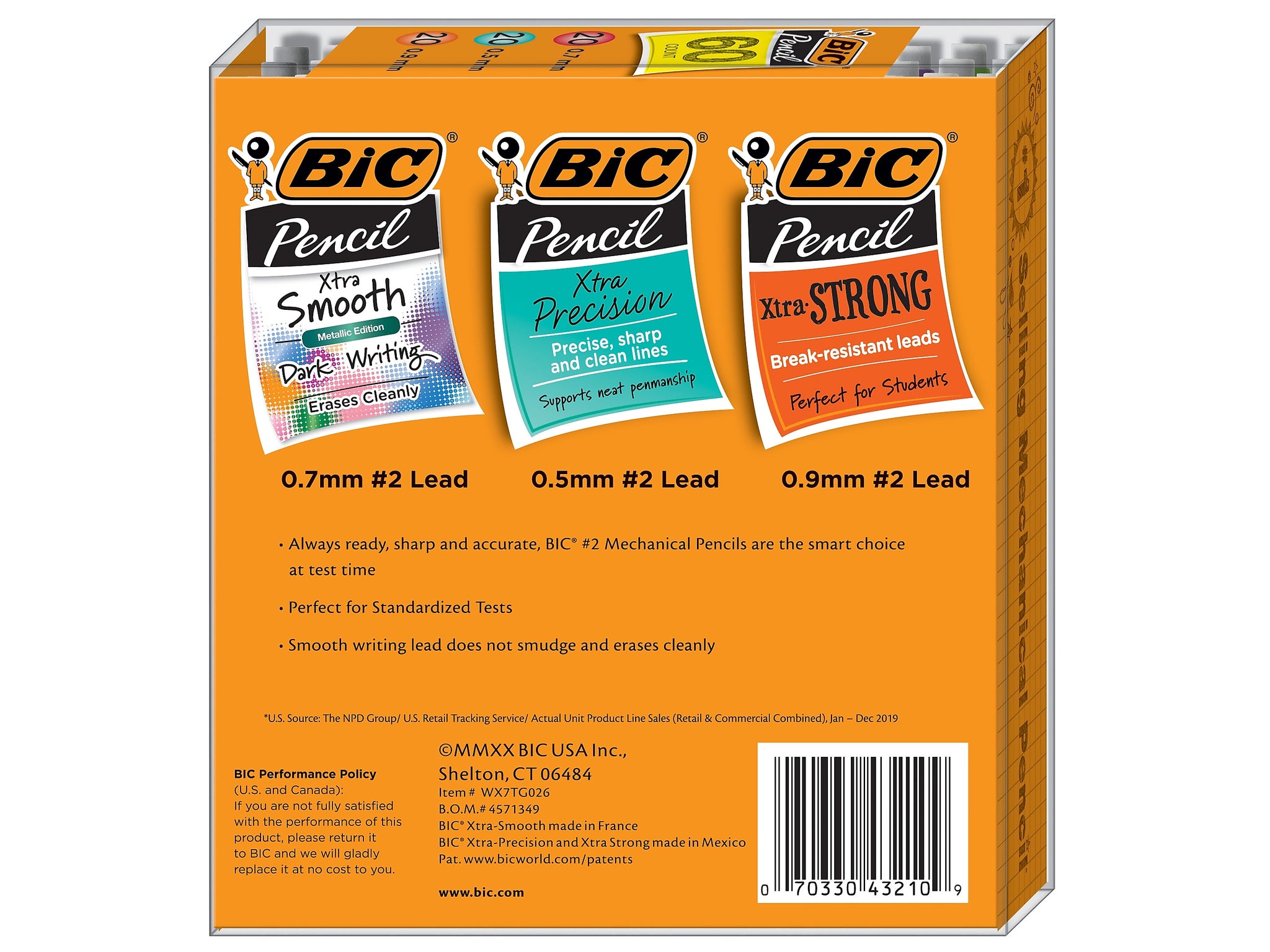 BIC Mechanical Pencils, Assorted Sizes, #2 Lead, 60/Pack