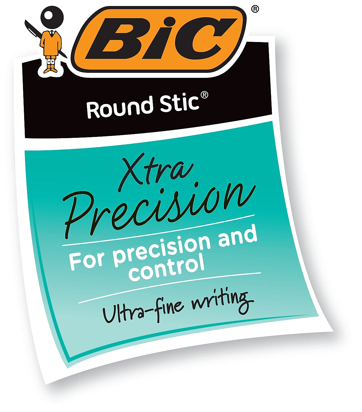 BIC Round Stic Ballpoint Pen, Fine Point, 0.8mm, Black Ink, Dozen