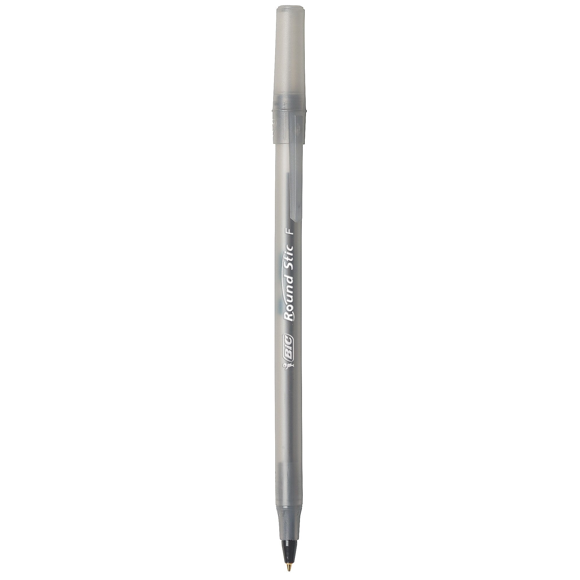 BIC Round Stic Ballpoint Pen, Fine Point, 0.8mm, Black Ink, Dozen