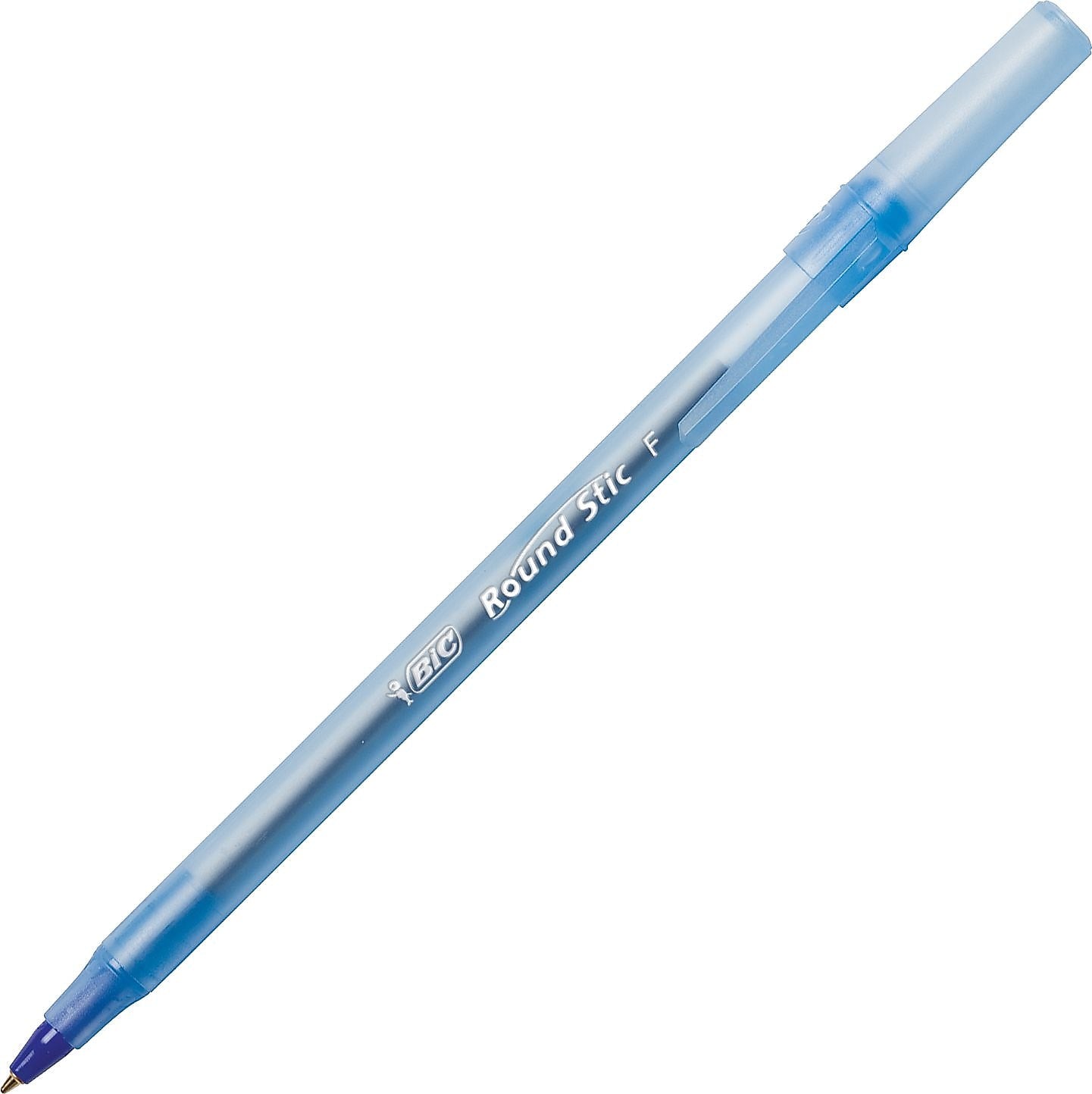 BIC Round Stic Ballpoint Pens, Fine Point, Blue Ink, Dozen