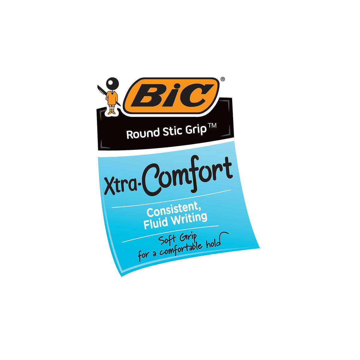 BIC Round Stic Grip Xtra Comfort Ballpoint Pens, Medium Point, Red Ink, Dozen