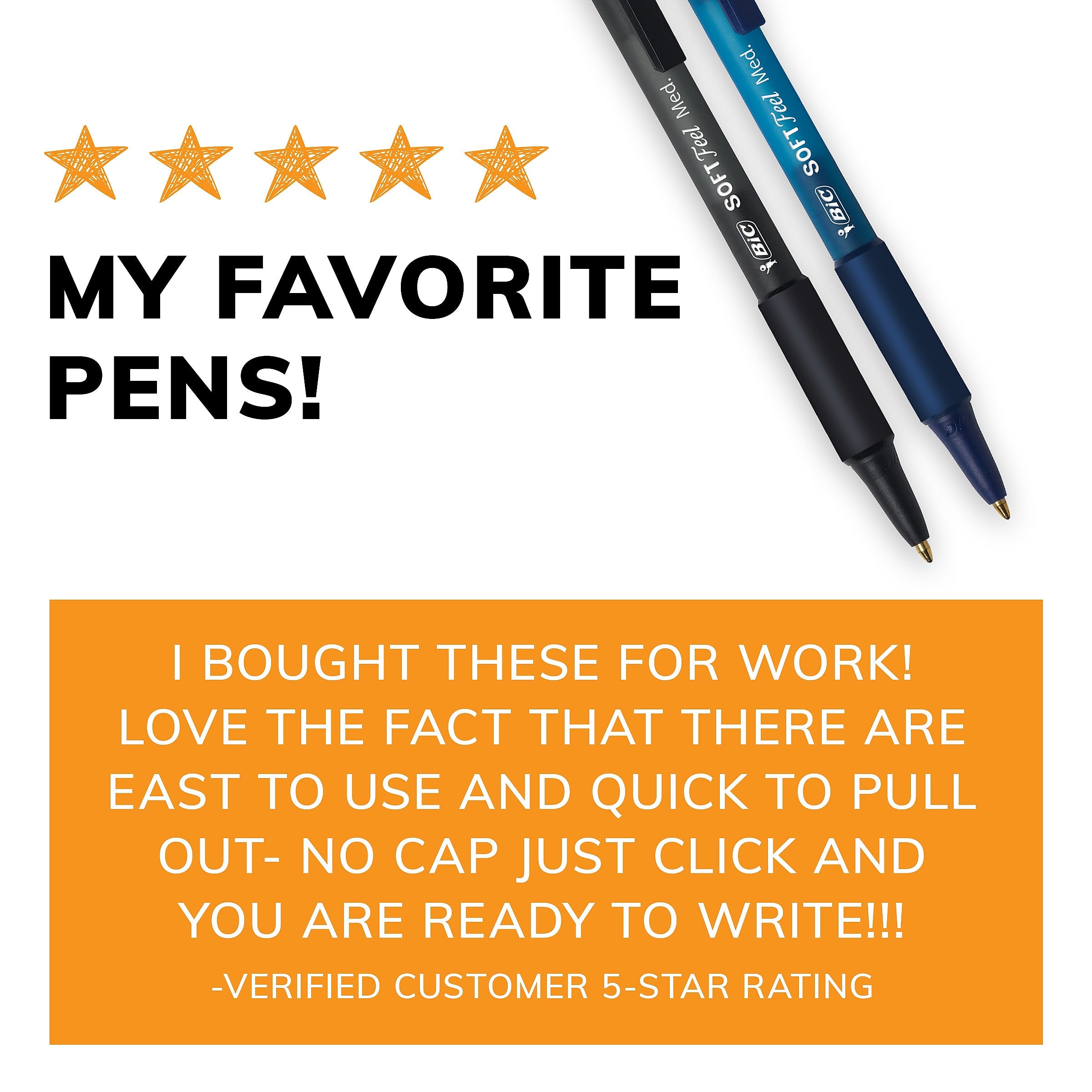 BIC Soft Feel Retractable Ballpoint Pen, Medium Point, 1.0mm, Assorted Ink, 36 Pack