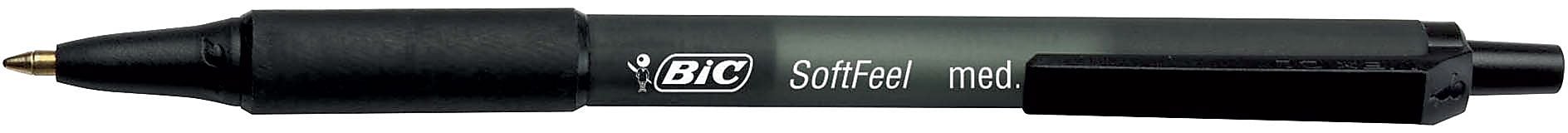 BIC Soft Feel Retractable Ballpoint Pen, Medium Point, Black Ink, 36/Pack