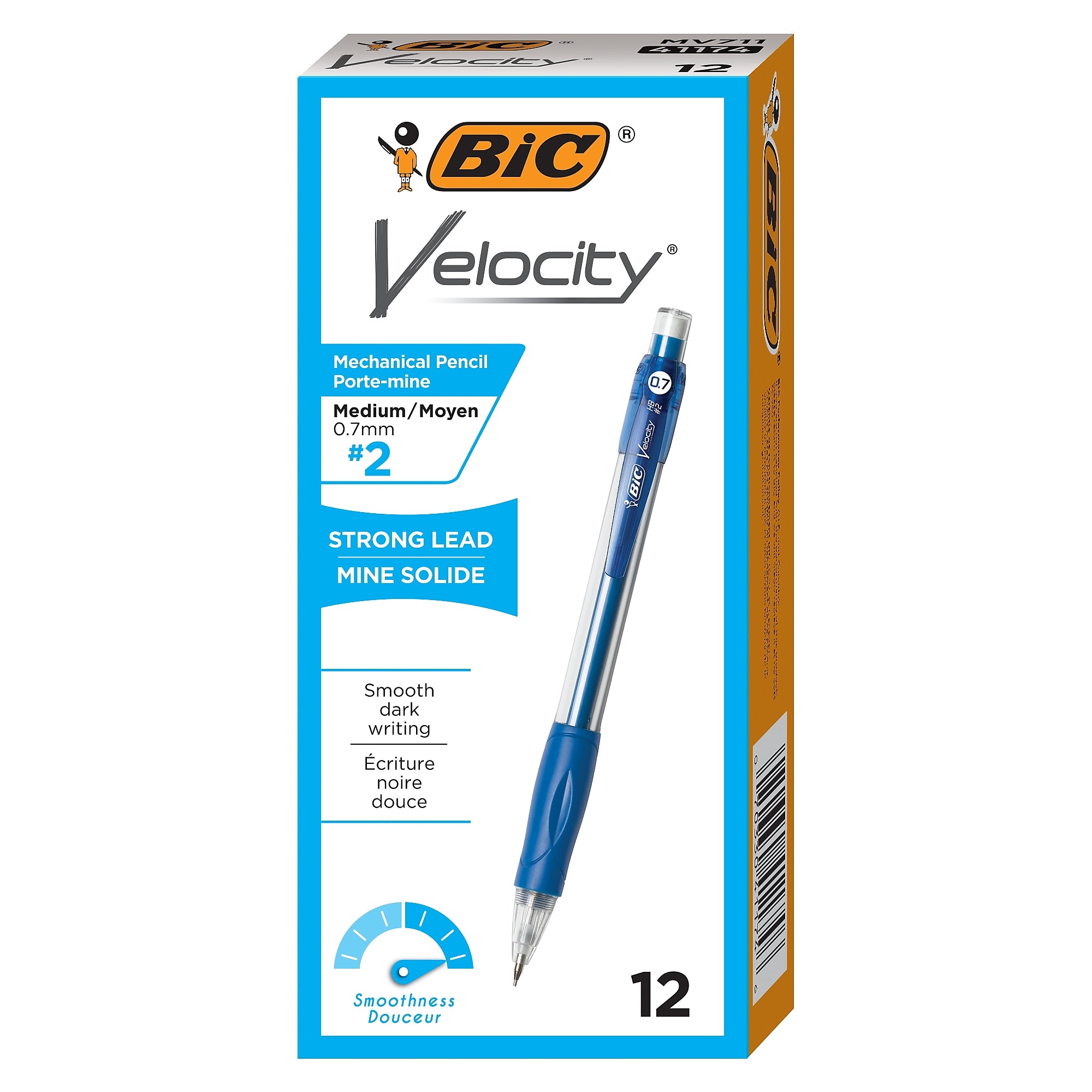 BIC Velocity Mechanical Pencil, 0.7mm, #2 Hard Lead, 12/Pack